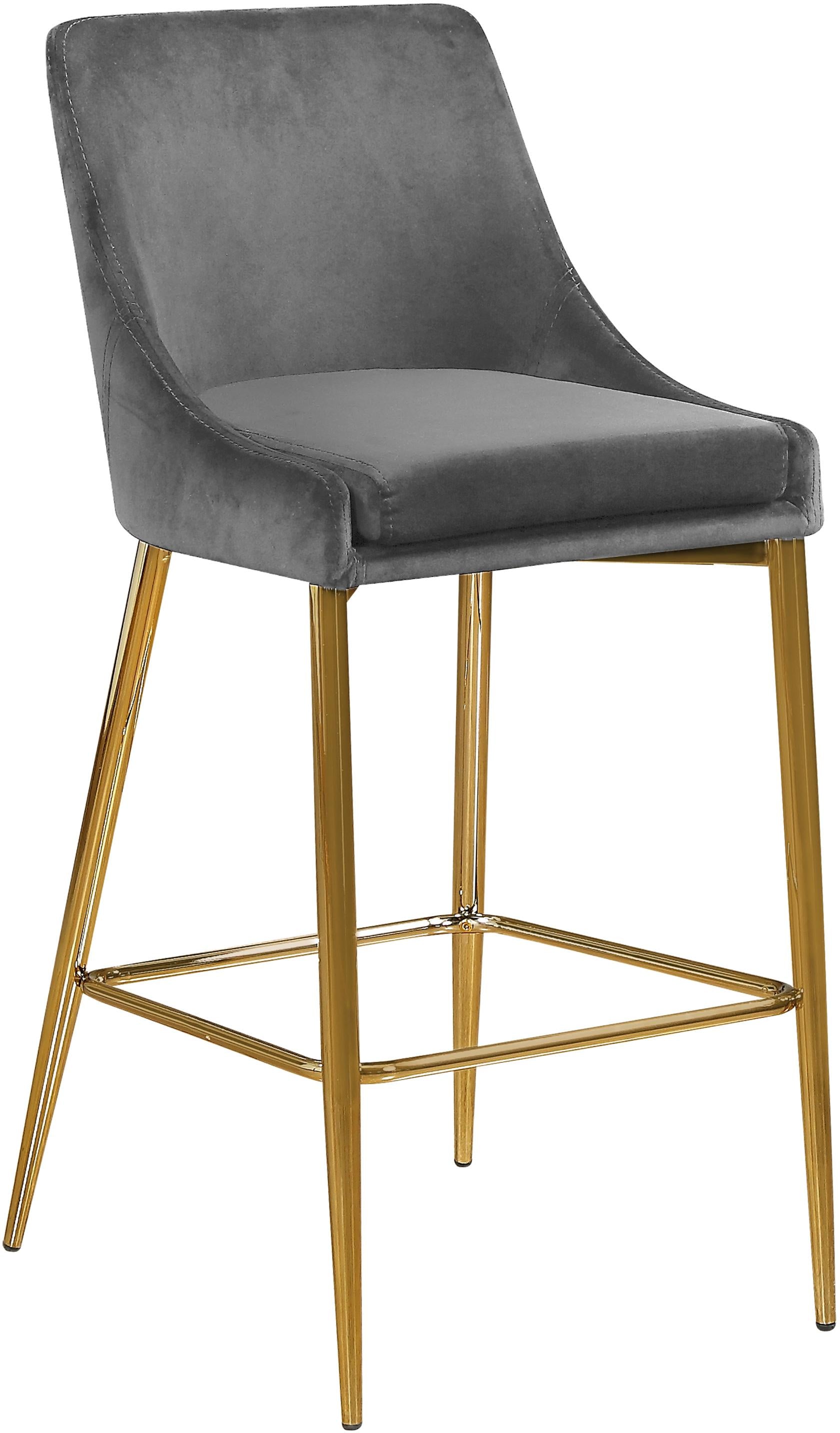 Karina Grey Velvet Stool - Luxury Home Furniture (MI)