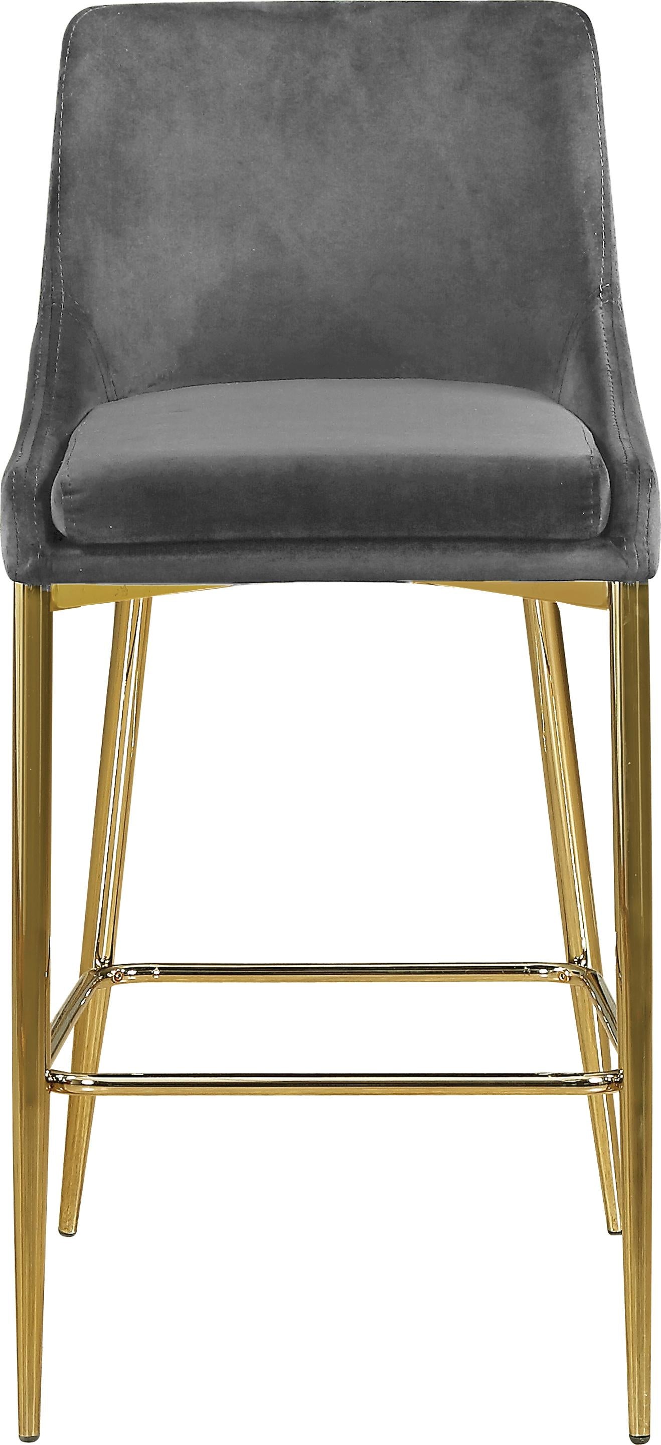 Karina Grey Velvet Stool - Luxury Home Furniture (MI)