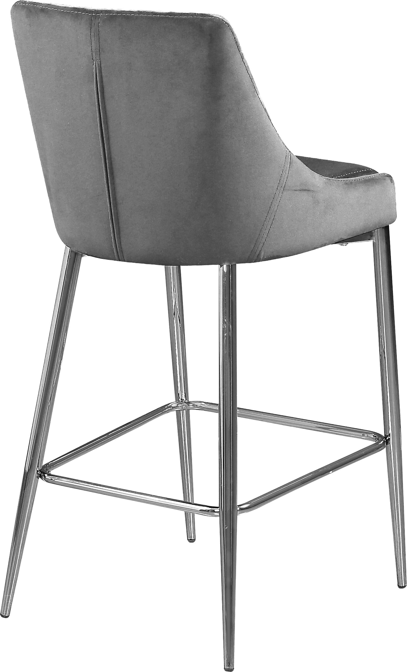 Karina Grey Velvet Stool - Luxury Home Furniture (MI)
