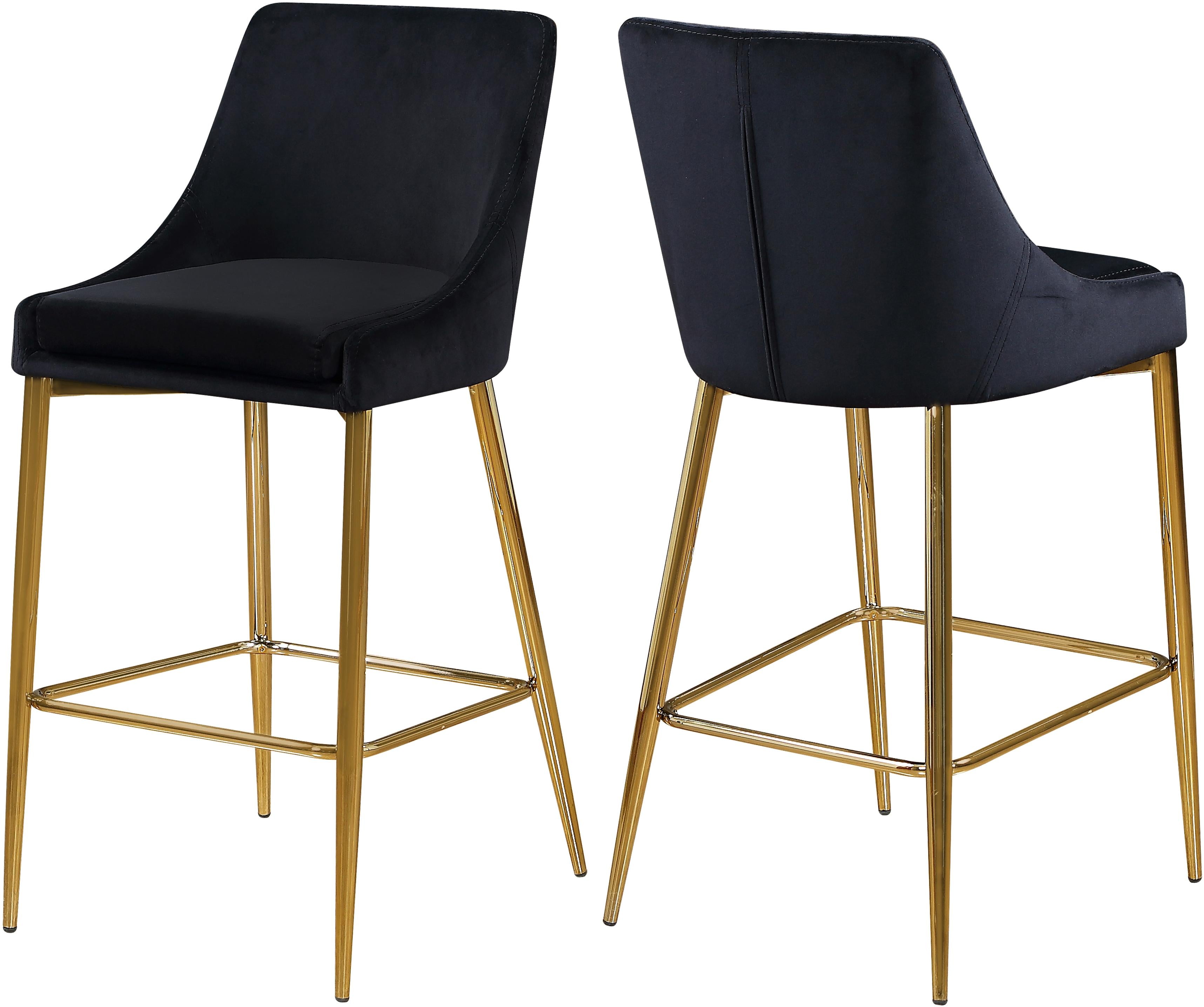 Karina Black Velvet Stool - Luxury Home Furniture (MI)