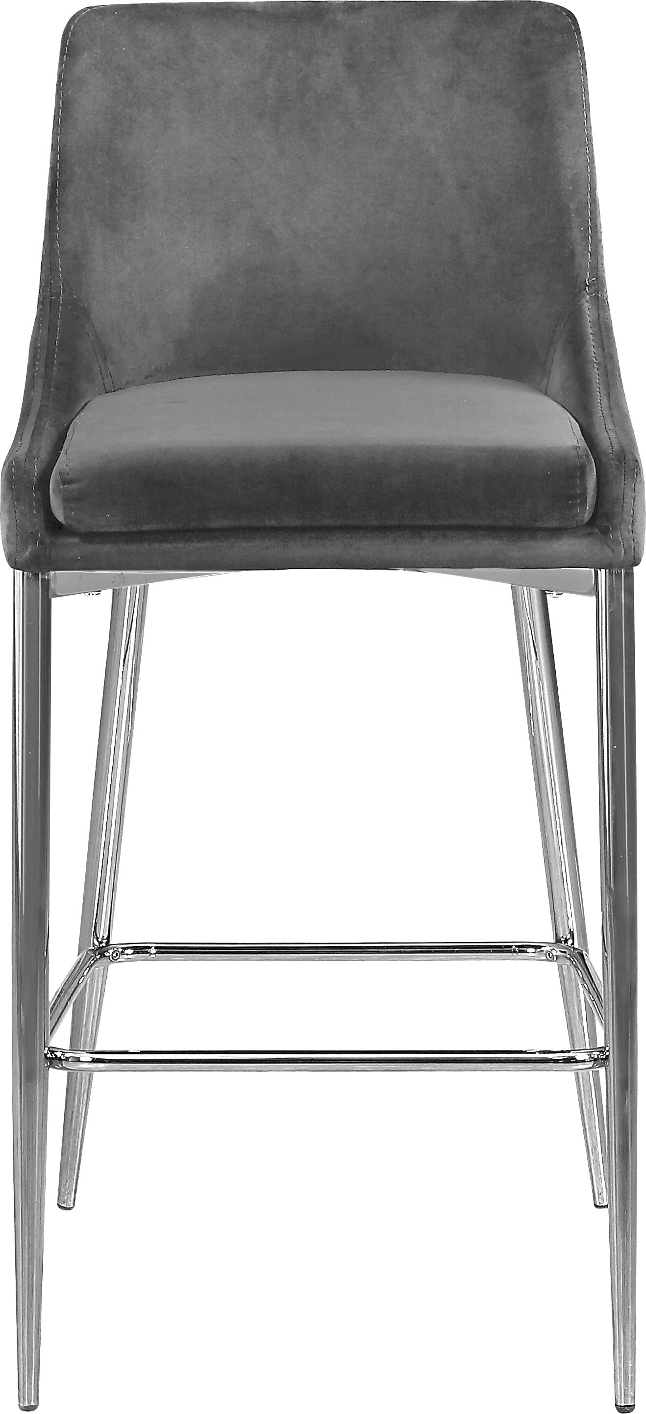 Karina Grey Velvet Stool - Luxury Home Furniture (MI)