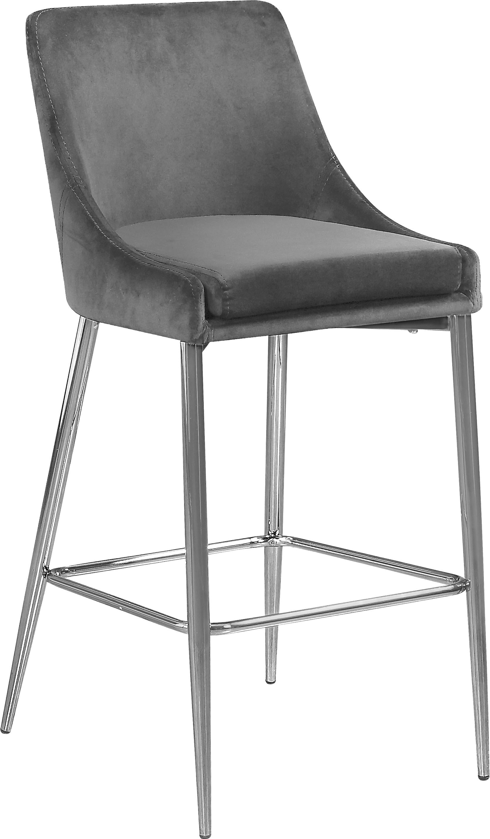 Karina Grey Velvet Stool - Luxury Home Furniture (MI)