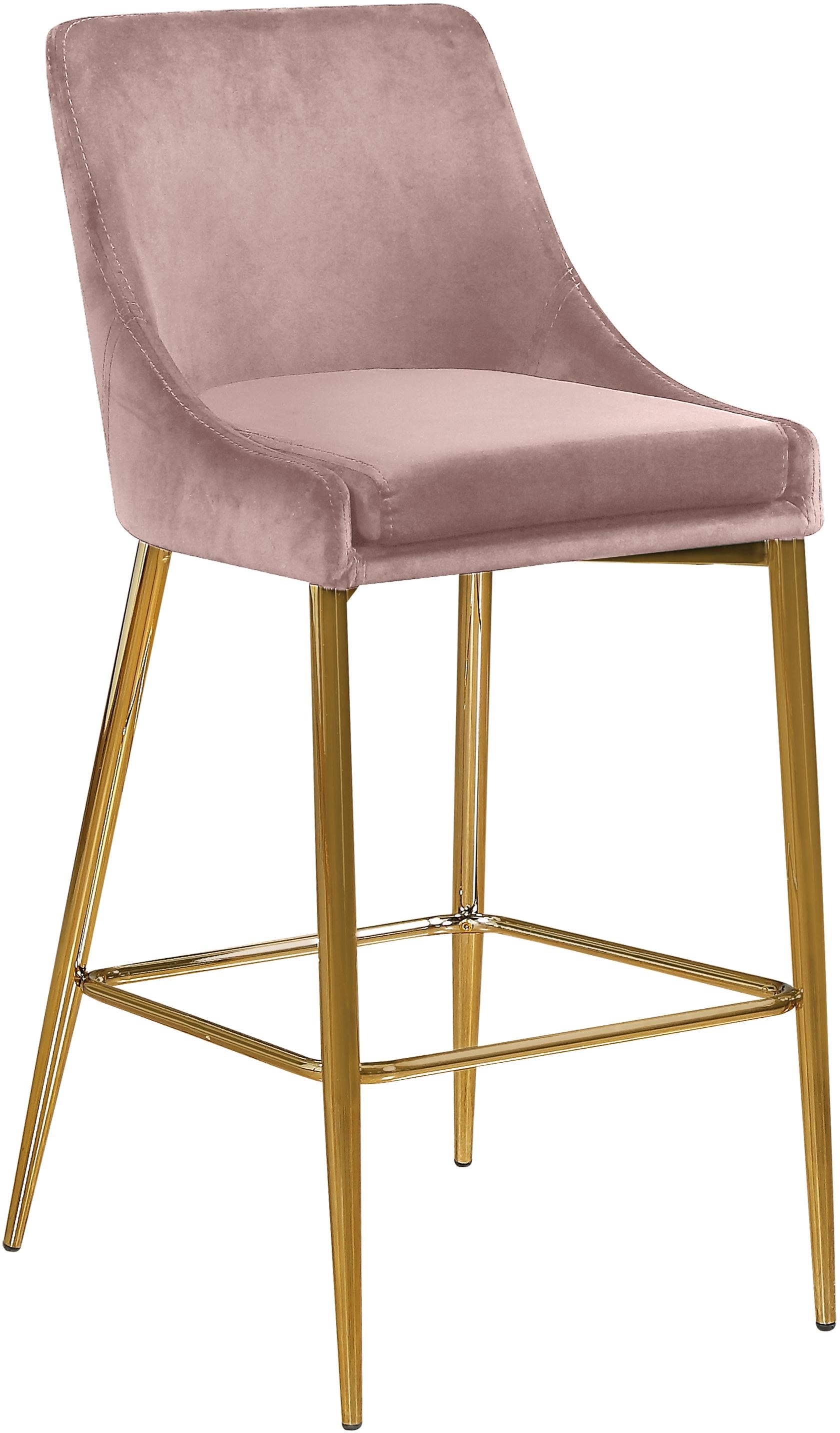 Karina Pink Velvet Stool - Luxury Home Furniture (MI)