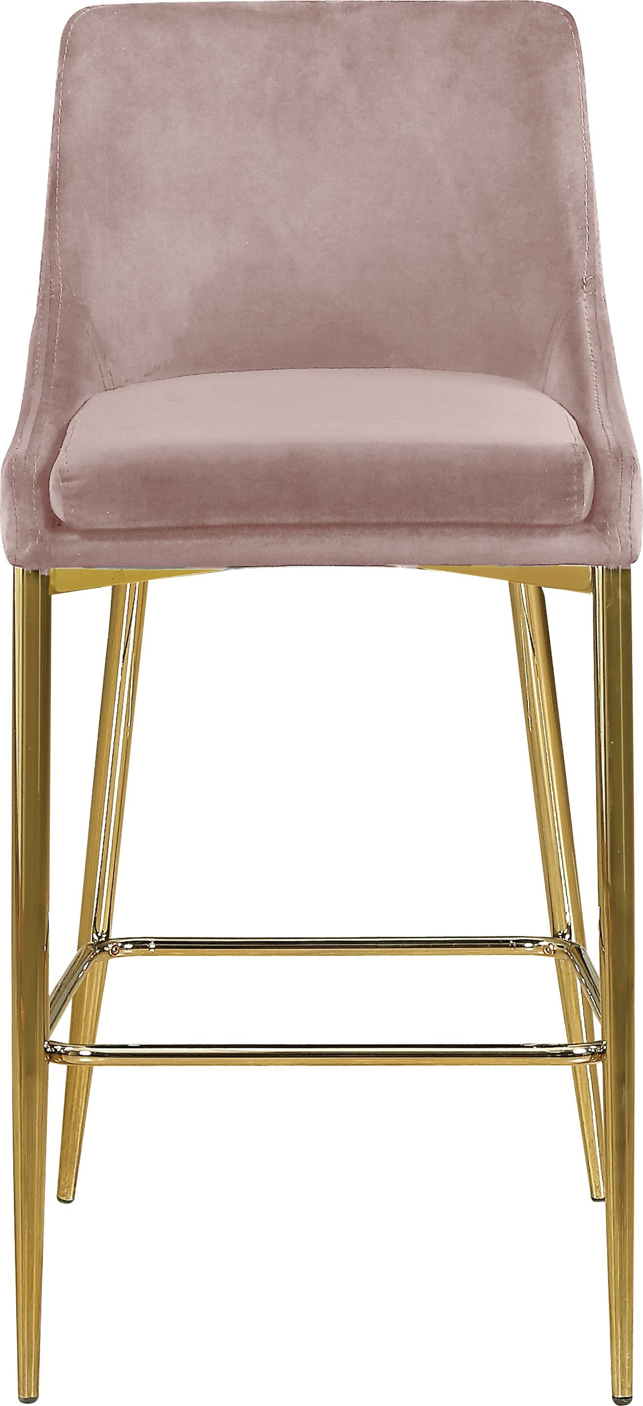Karina Pink Velvet Stool - Luxury Home Furniture (MI)