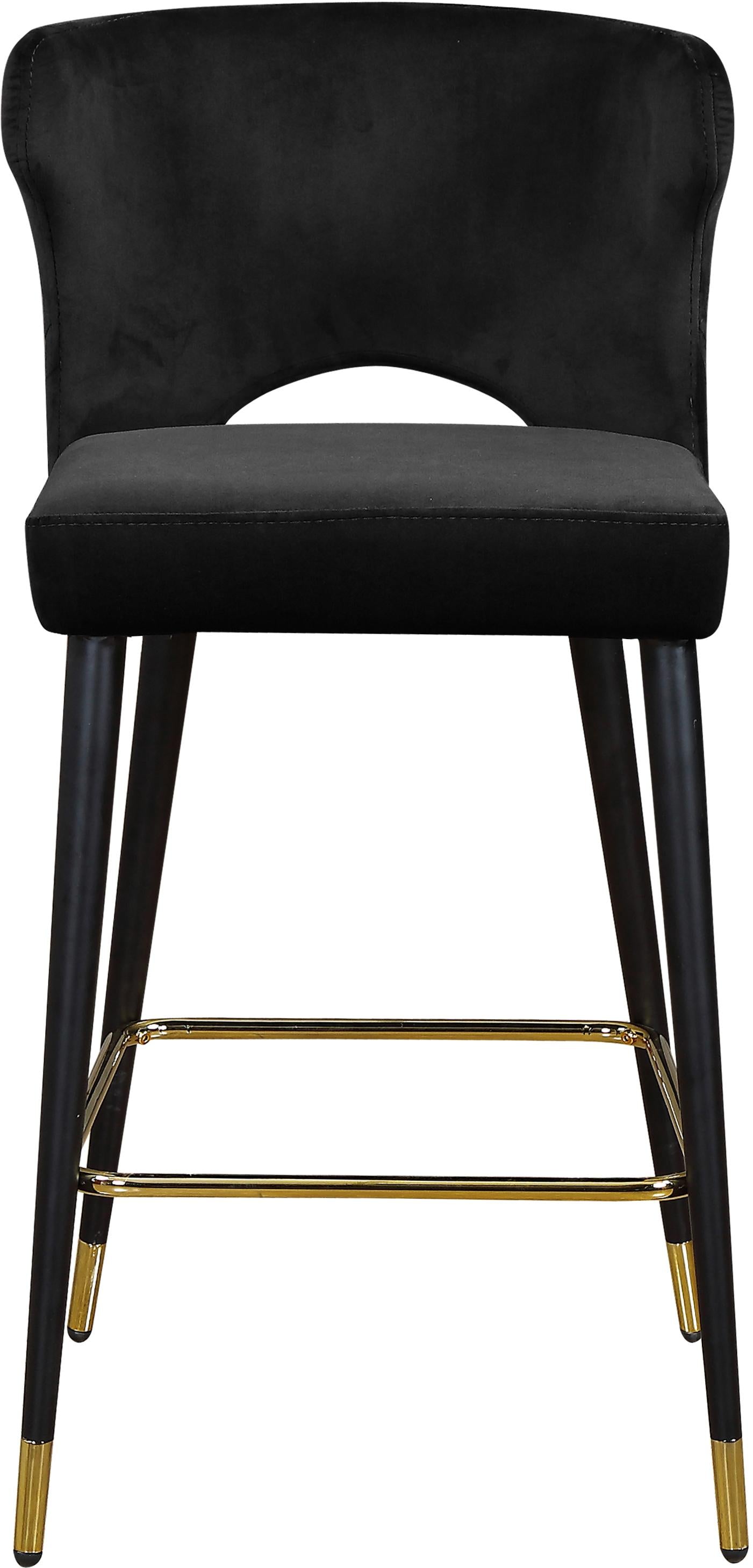Kelly Black Velvet Stool - Luxury Home Furniture (MI)