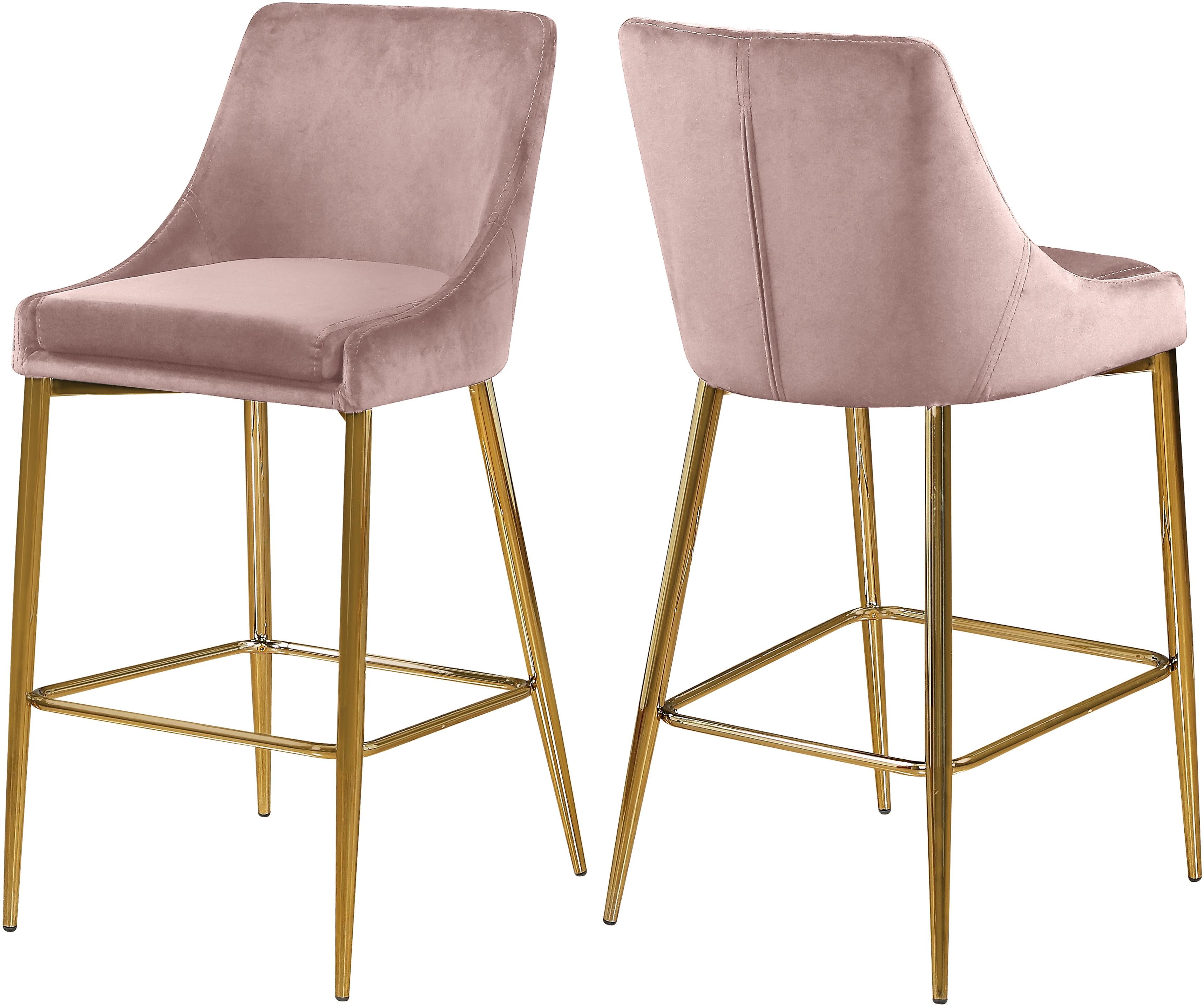 Karina Pink Velvet Stool - Luxury Home Furniture (MI)