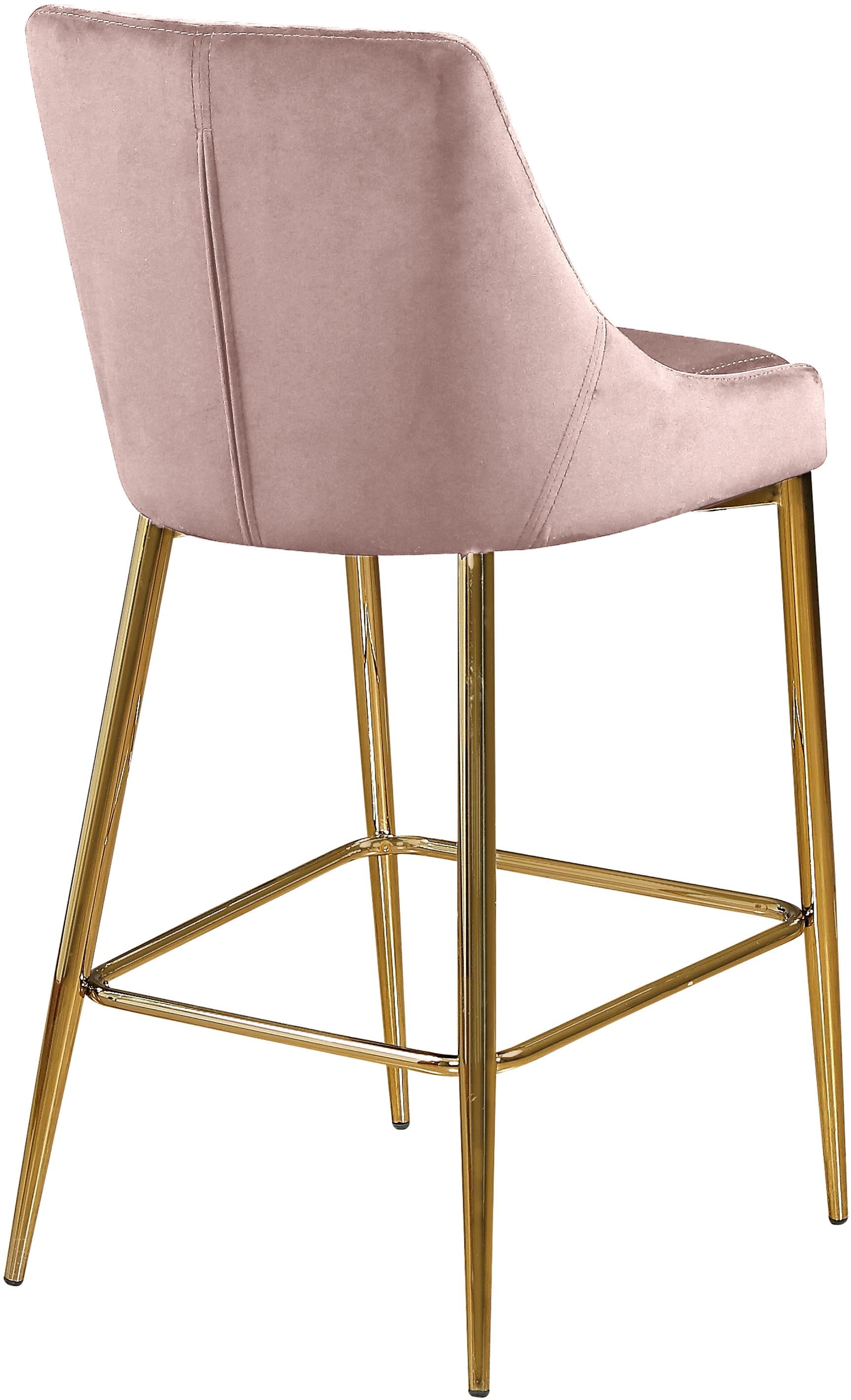 Karina Pink Velvet Stool - Luxury Home Furniture (MI)