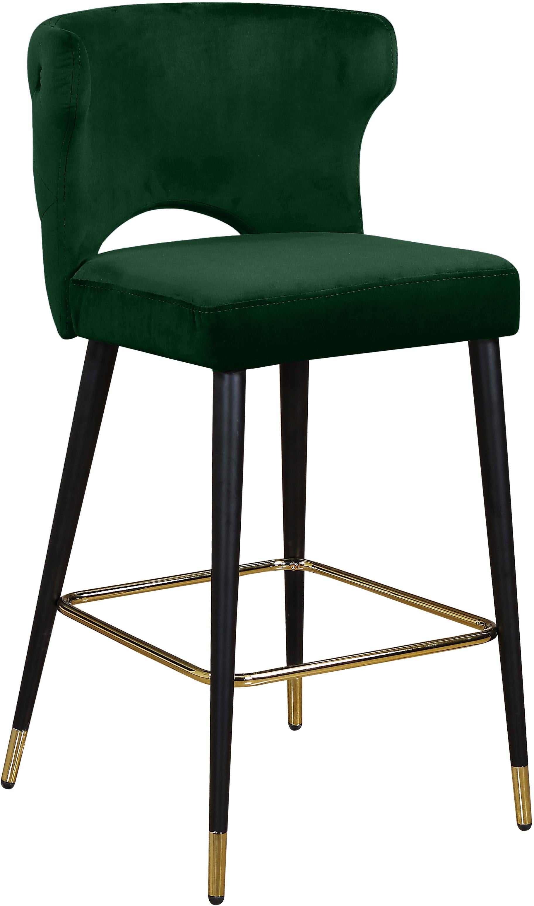Kelly Green Velvet Stool - Luxury Home Furniture (MI)