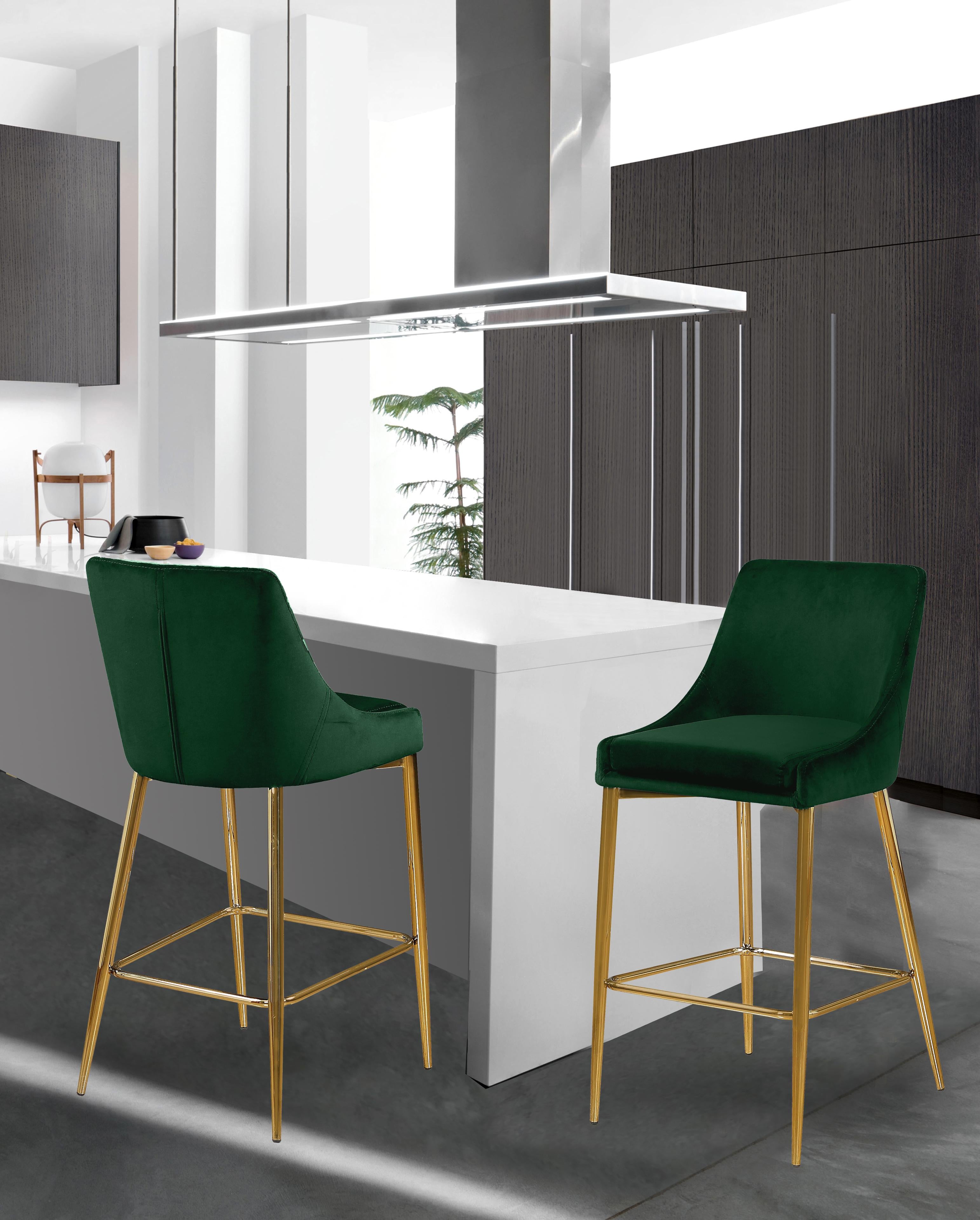 Karina Green Velvet Stool - Luxury Home Furniture (MI)