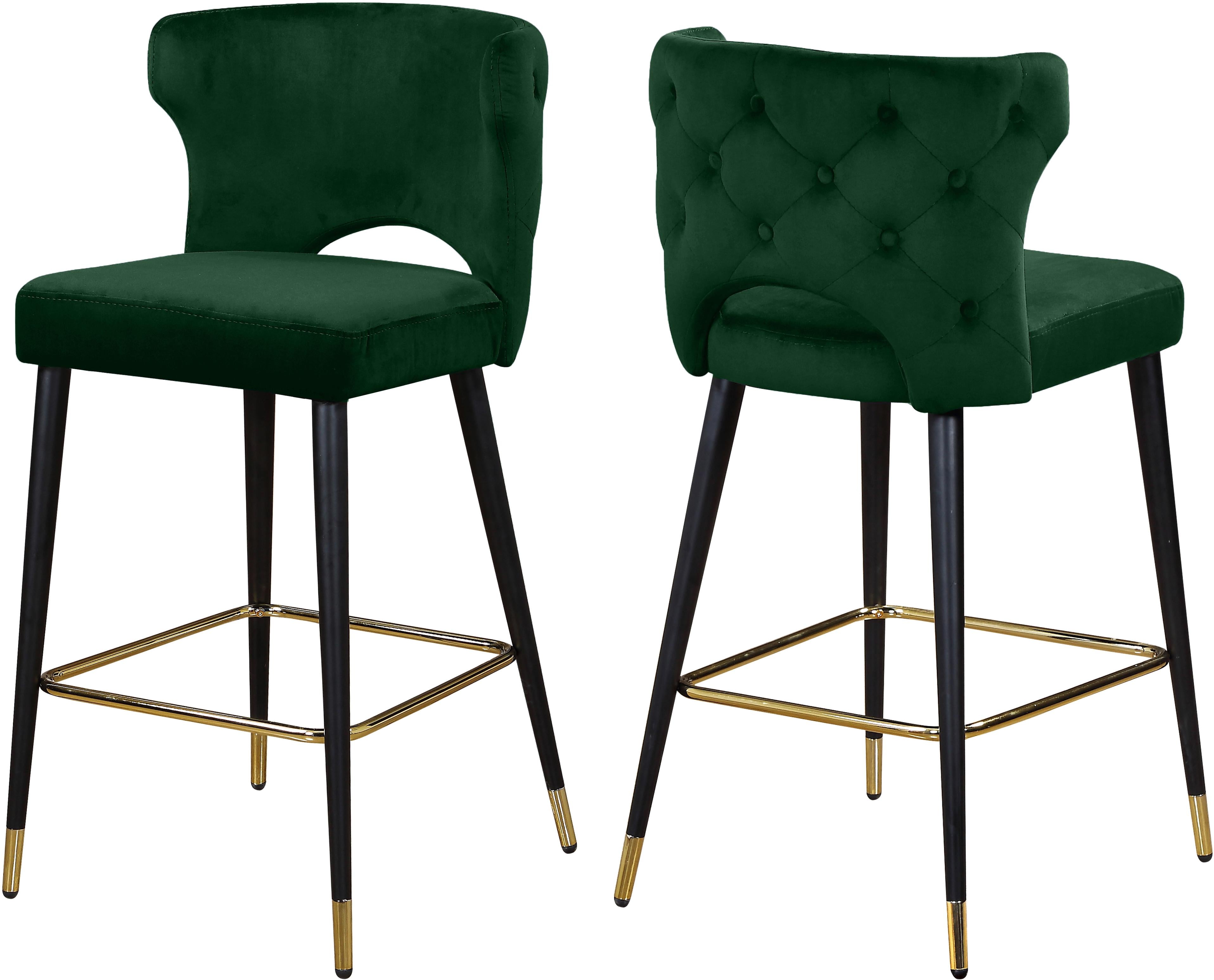 Kelly Green Velvet Stool - Luxury Home Furniture (MI)