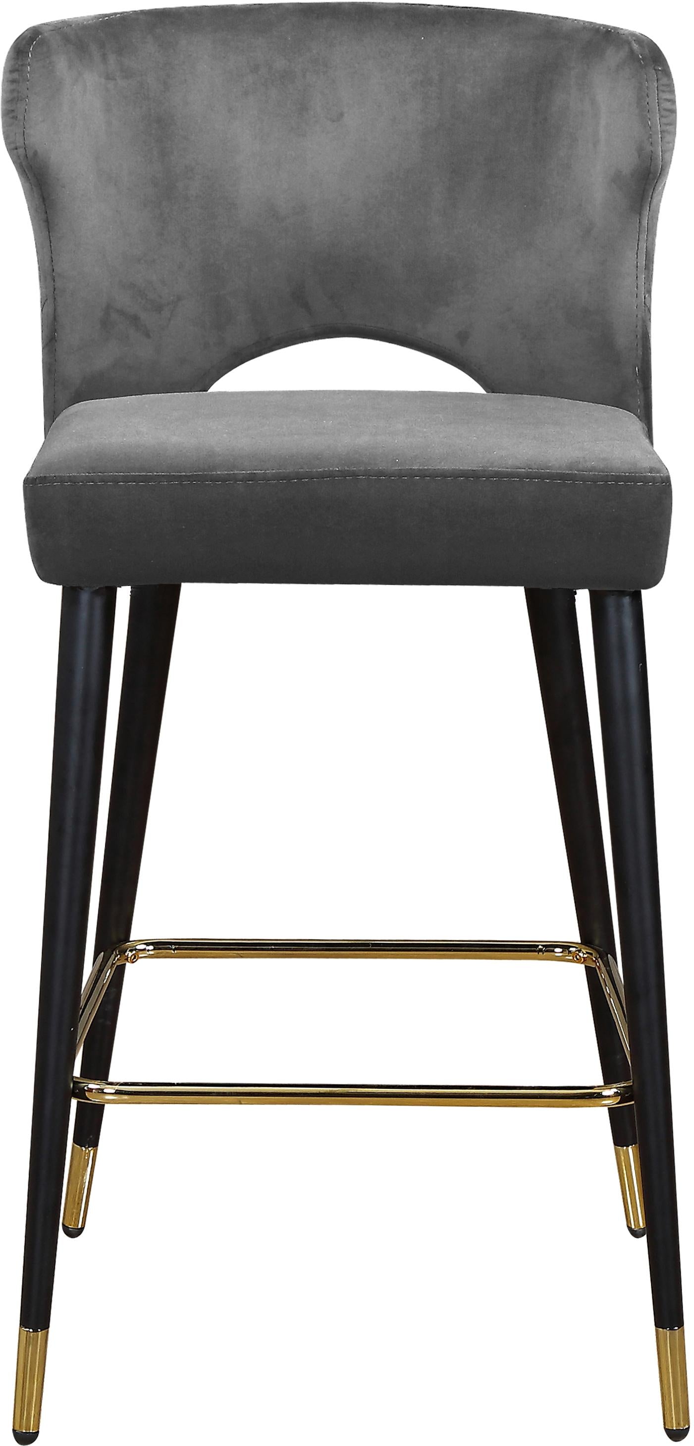 Kelly Grey Velvet Stool - Luxury Home Furniture (MI)