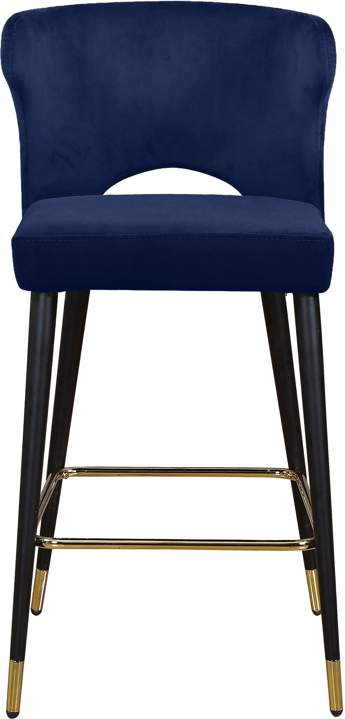 Kelly Navy Velvet Stool - Luxury Home Furniture (MI)