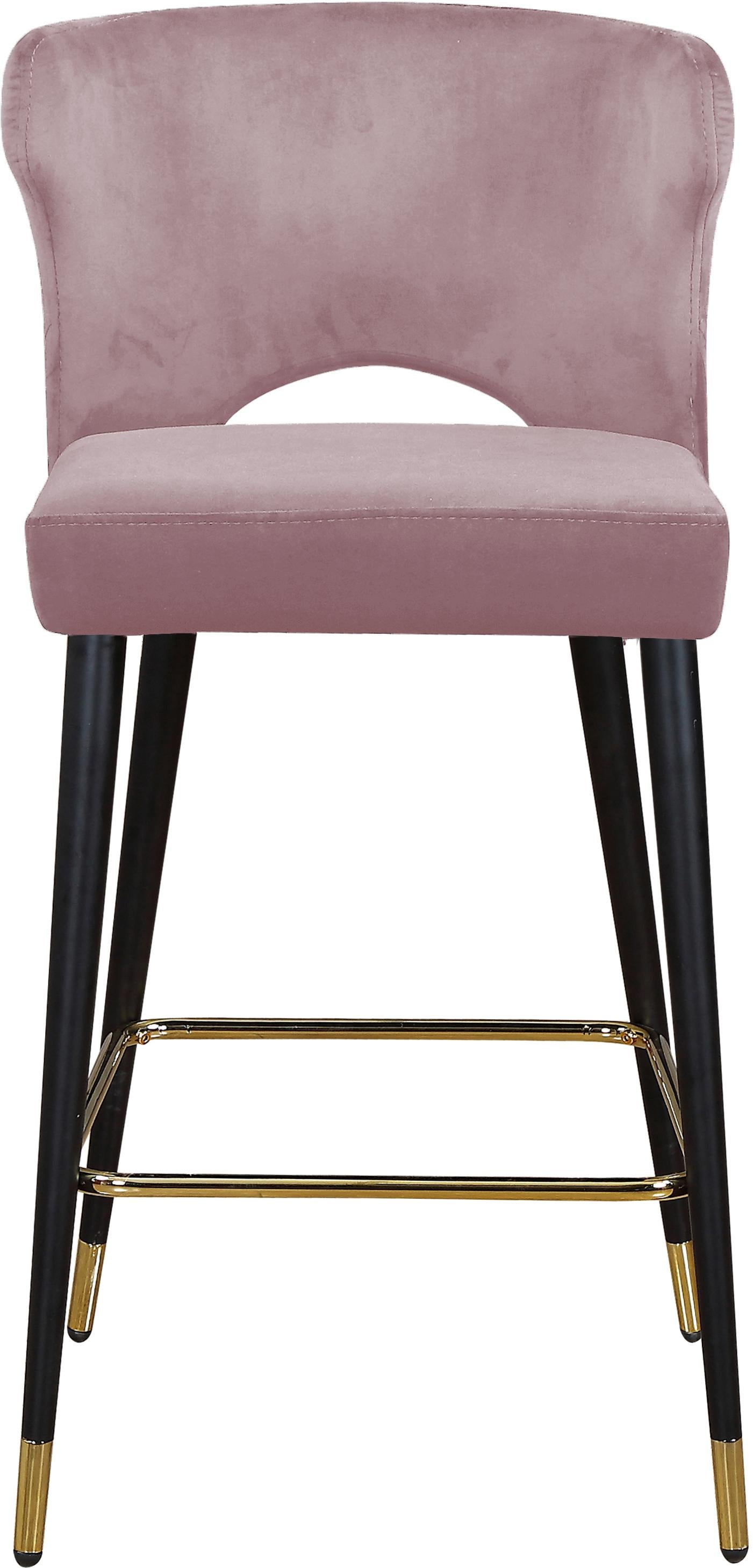 Kelly Pink Velvet Stool - Luxury Home Furniture (MI)