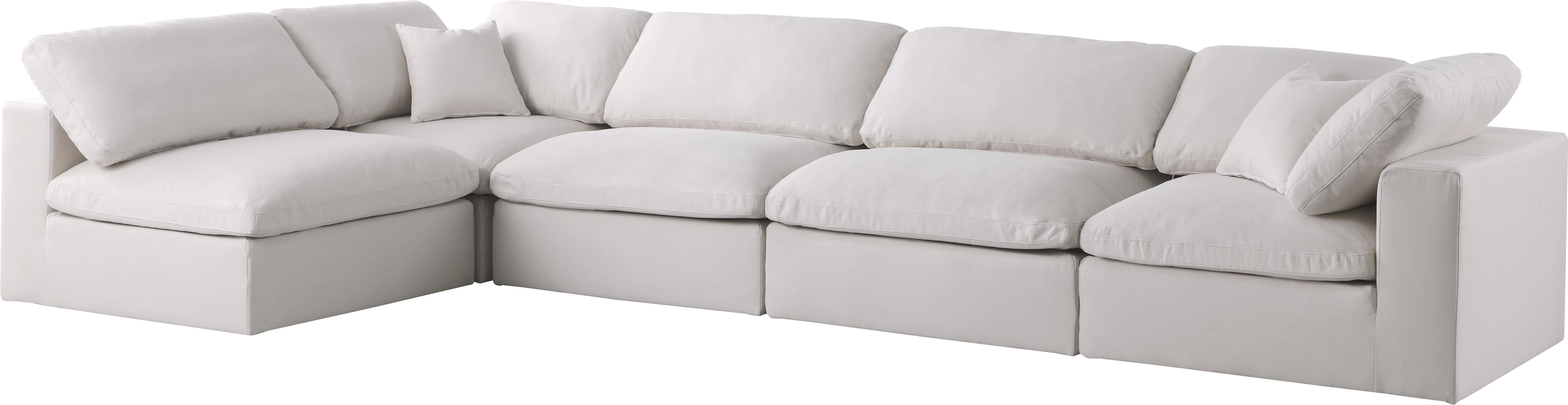 Plush Cream Velvet Standard Cloud Modular Sectional - Luxury Home Furniture (MI)