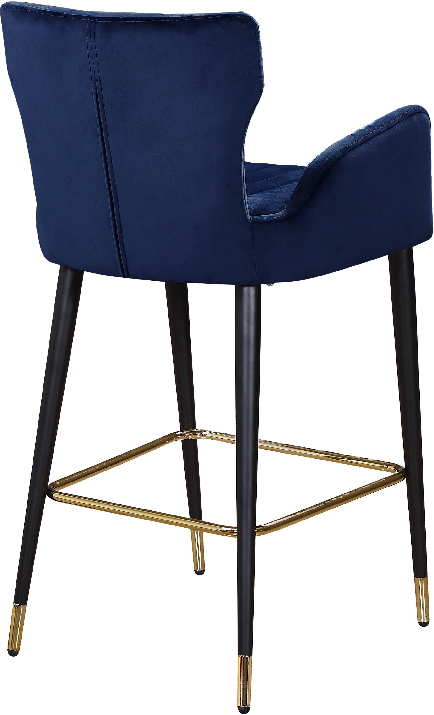 Luxe Navy Velvet Stool - Luxury Home Furniture (MI)