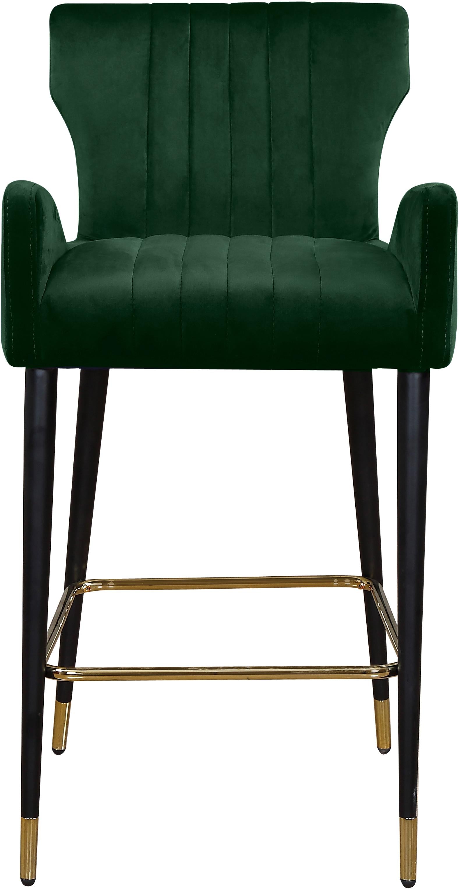 Luxe Green Velvet Stool - Luxury Home Furniture (MI)
