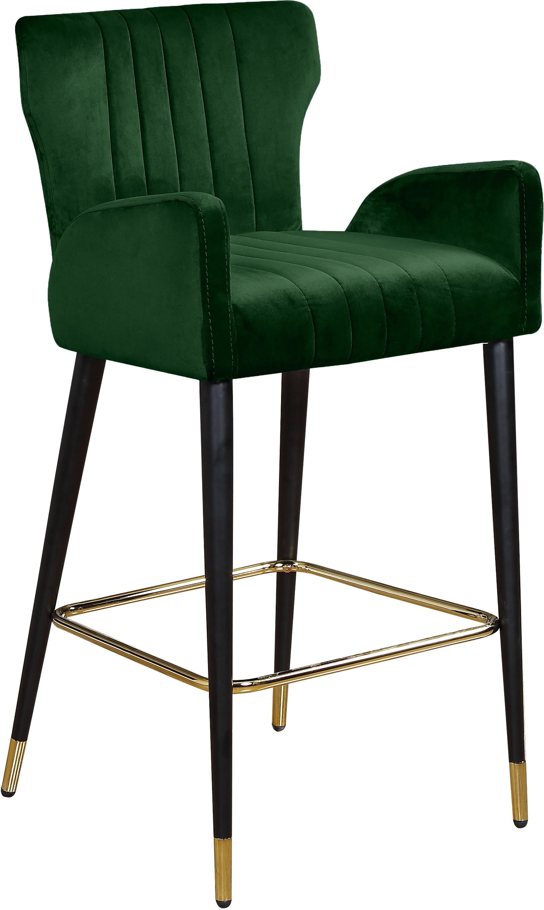 Luxe Green Velvet Stool - Luxury Home Furniture (MI)