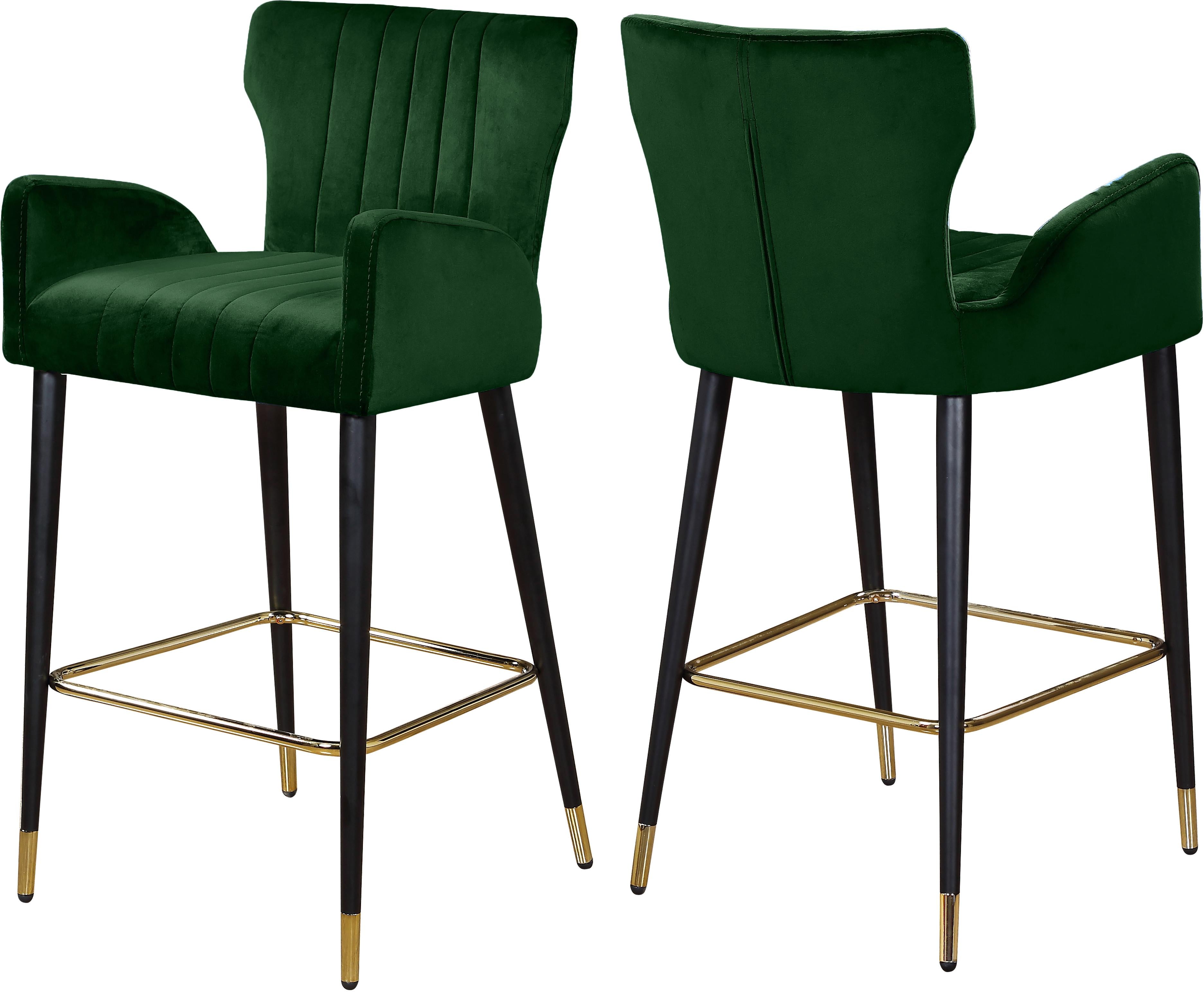 Luxe Green Velvet Stool - Luxury Home Furniture (MI)