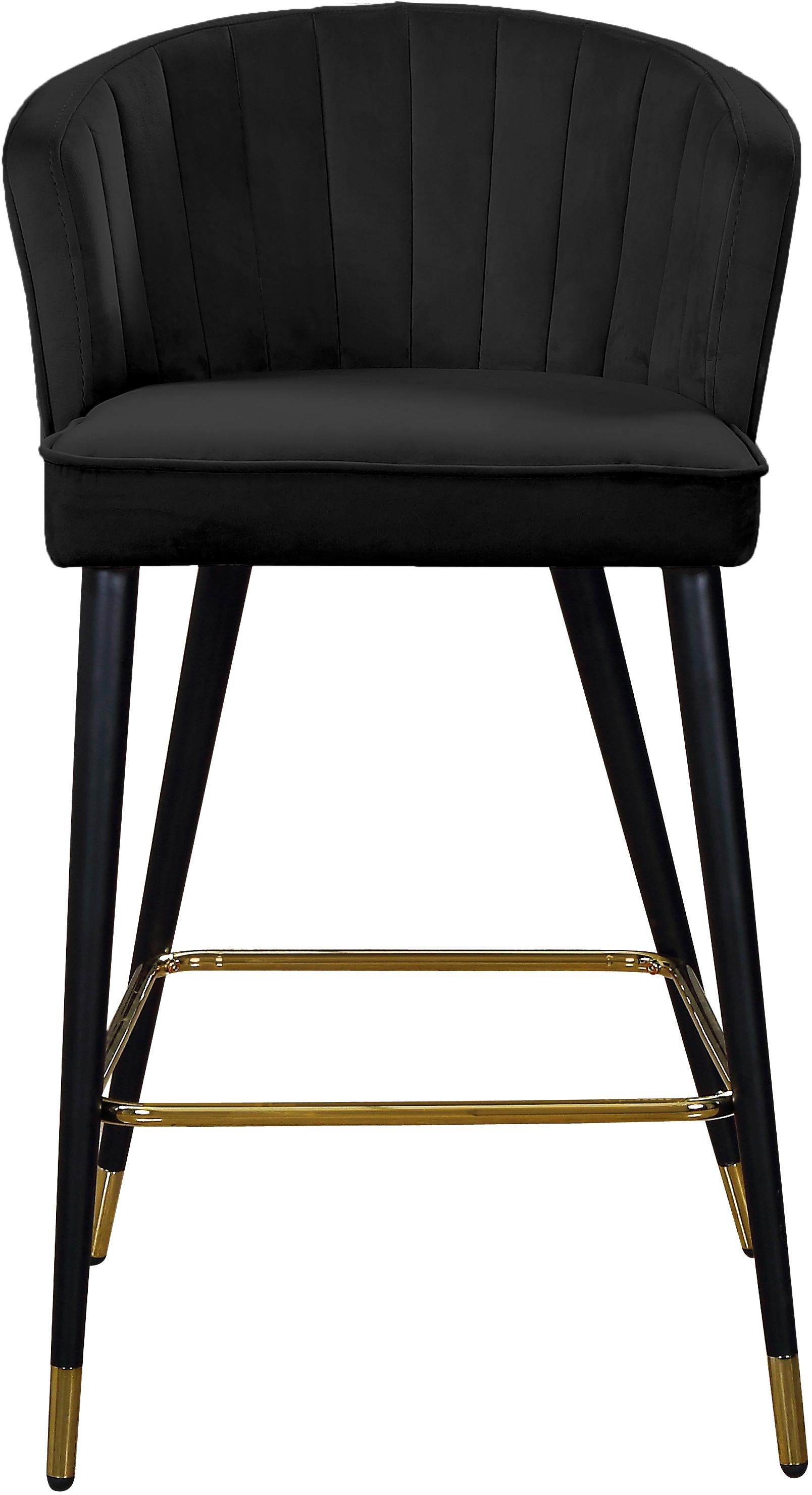Cassie Black Velvet Stool - Luxury Home Furniture (MI)