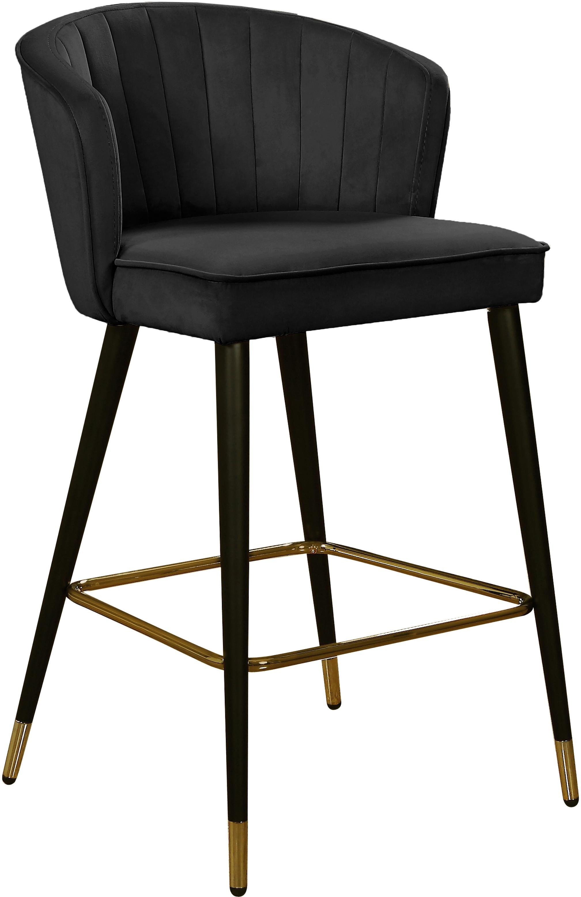Cassie Black Velvet Stool - Luxury Home Furniture (MI)