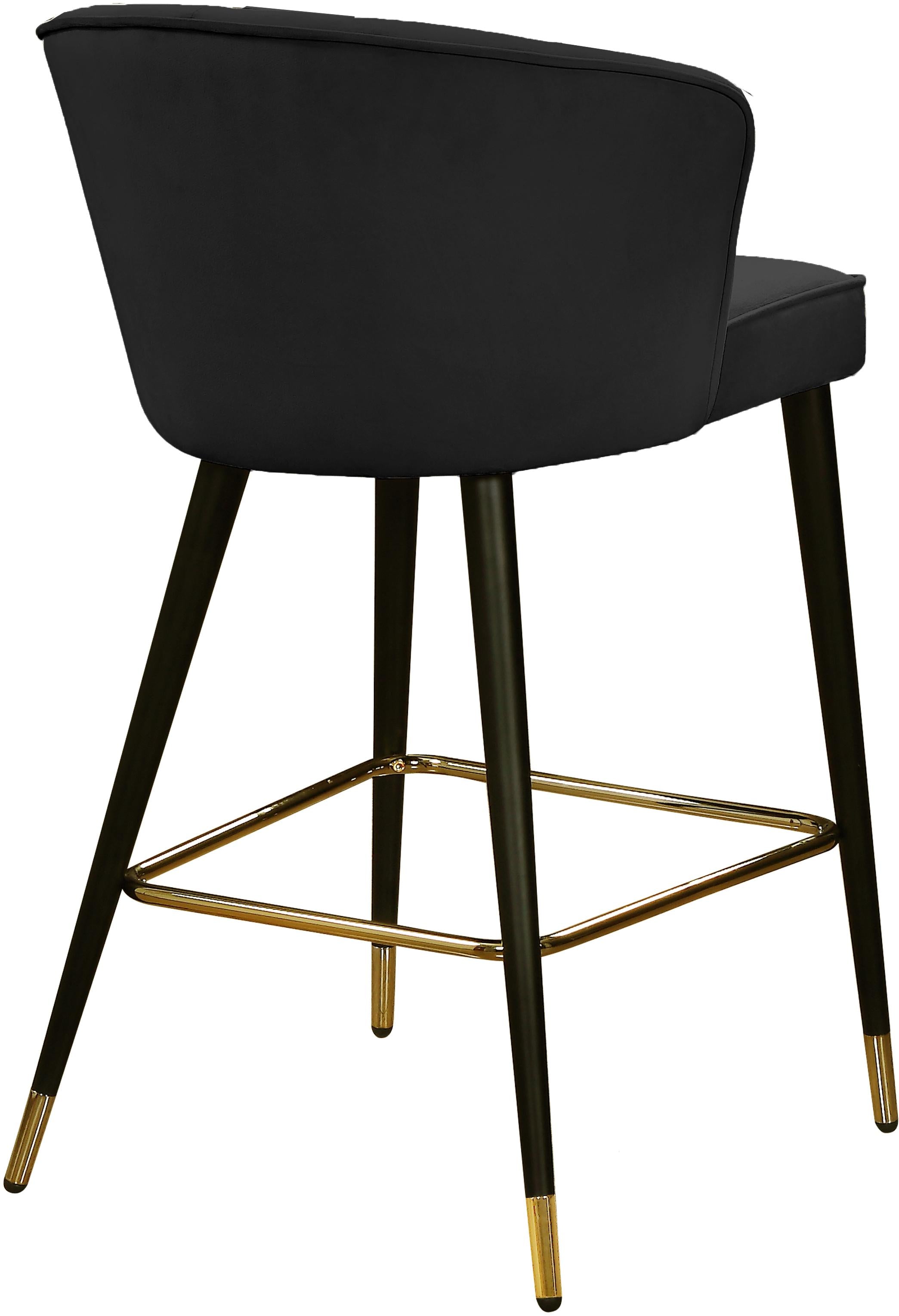 Cassie Black Velvet Stool - Luxury Home Furniture (MI)