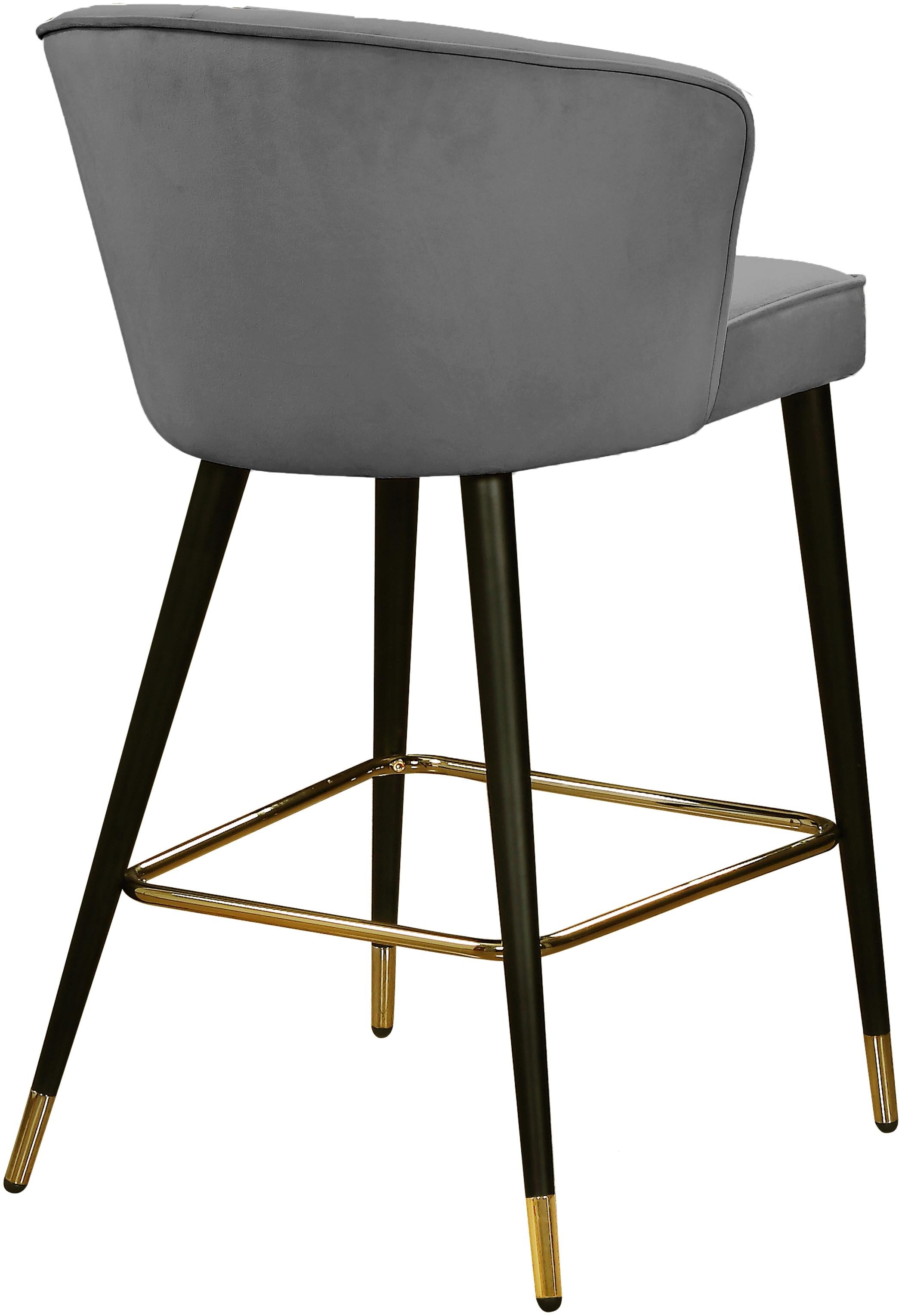 Cassie Grey Velvet Stool - Luxury Home Furniture (MI)