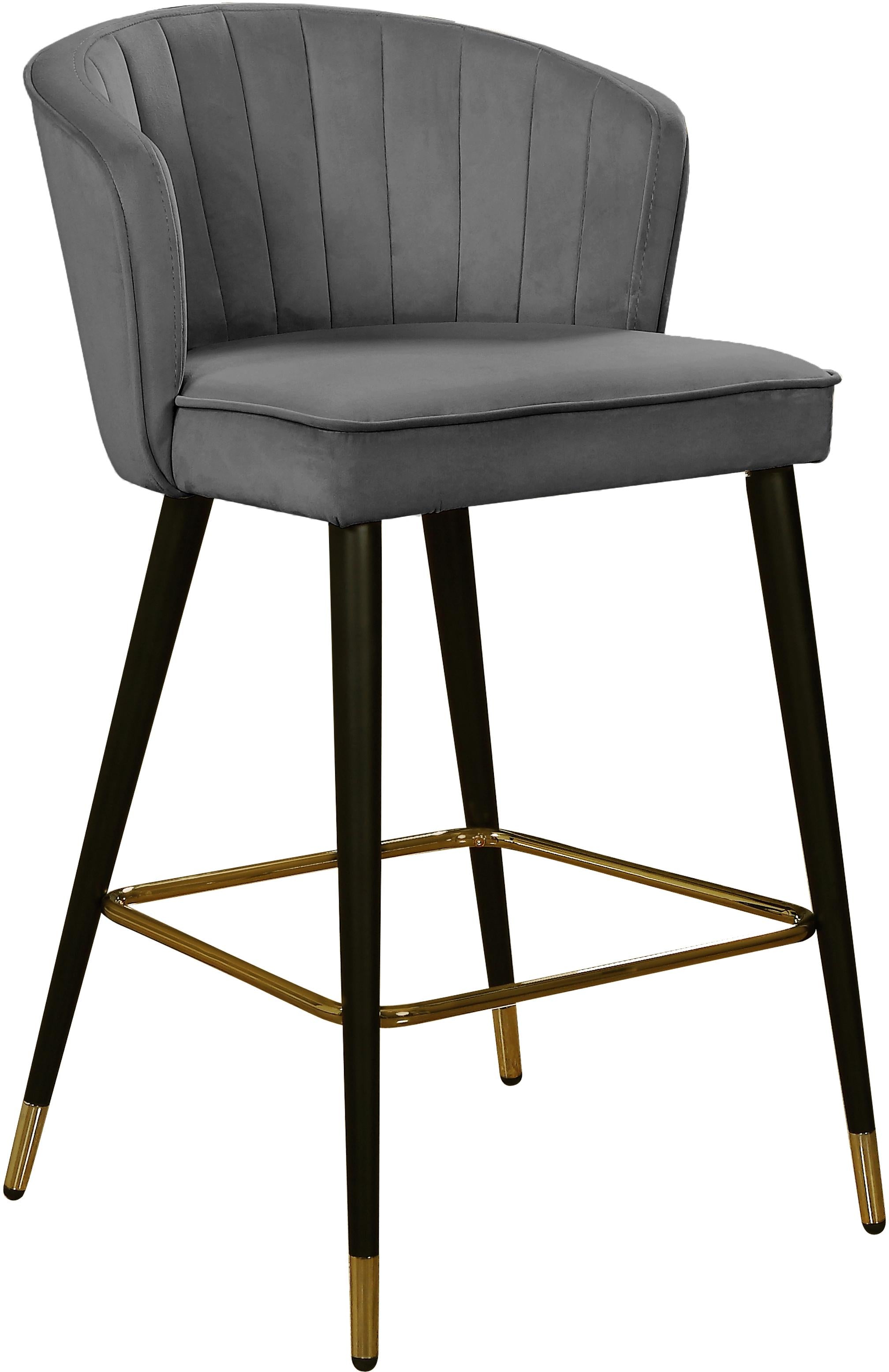 Cassie Grey Velvet Stool - Luxury Home Furniture (MI)
