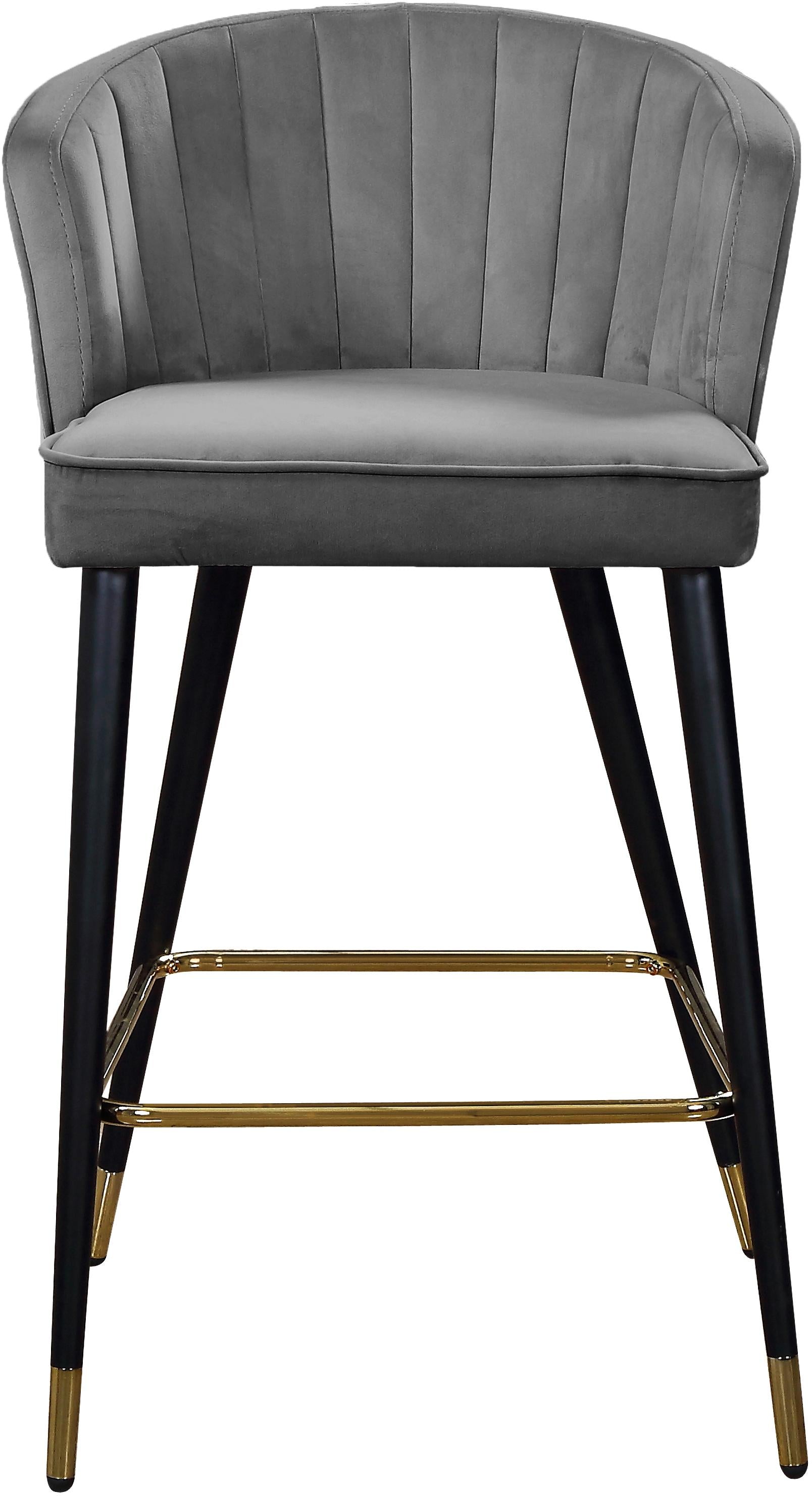 Cassie Grey Velvet Stool - Luxury Home Furniture (MI)
