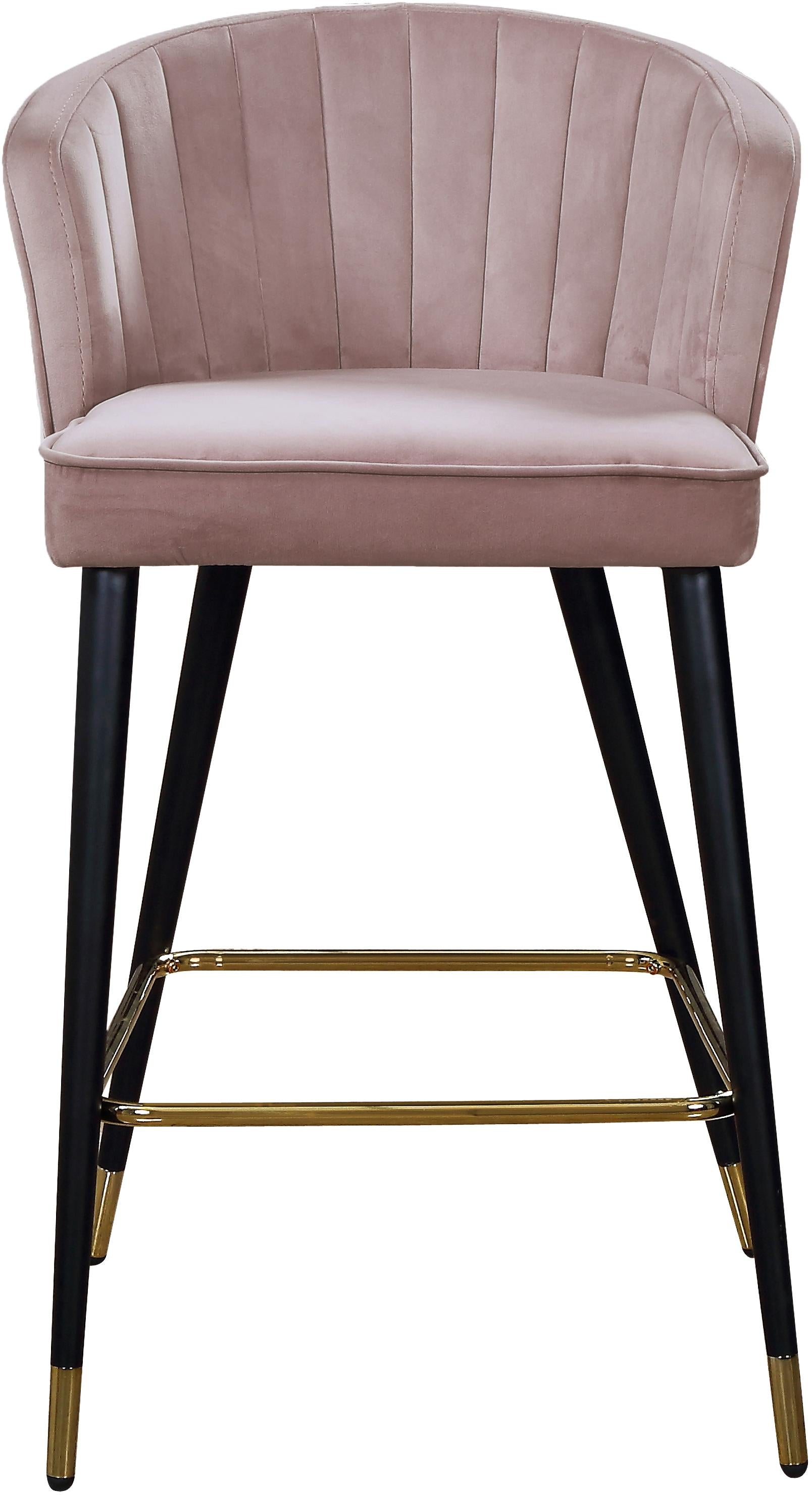 Cassie Pink Velvet Stool - Luxury Home Furniture (MI)