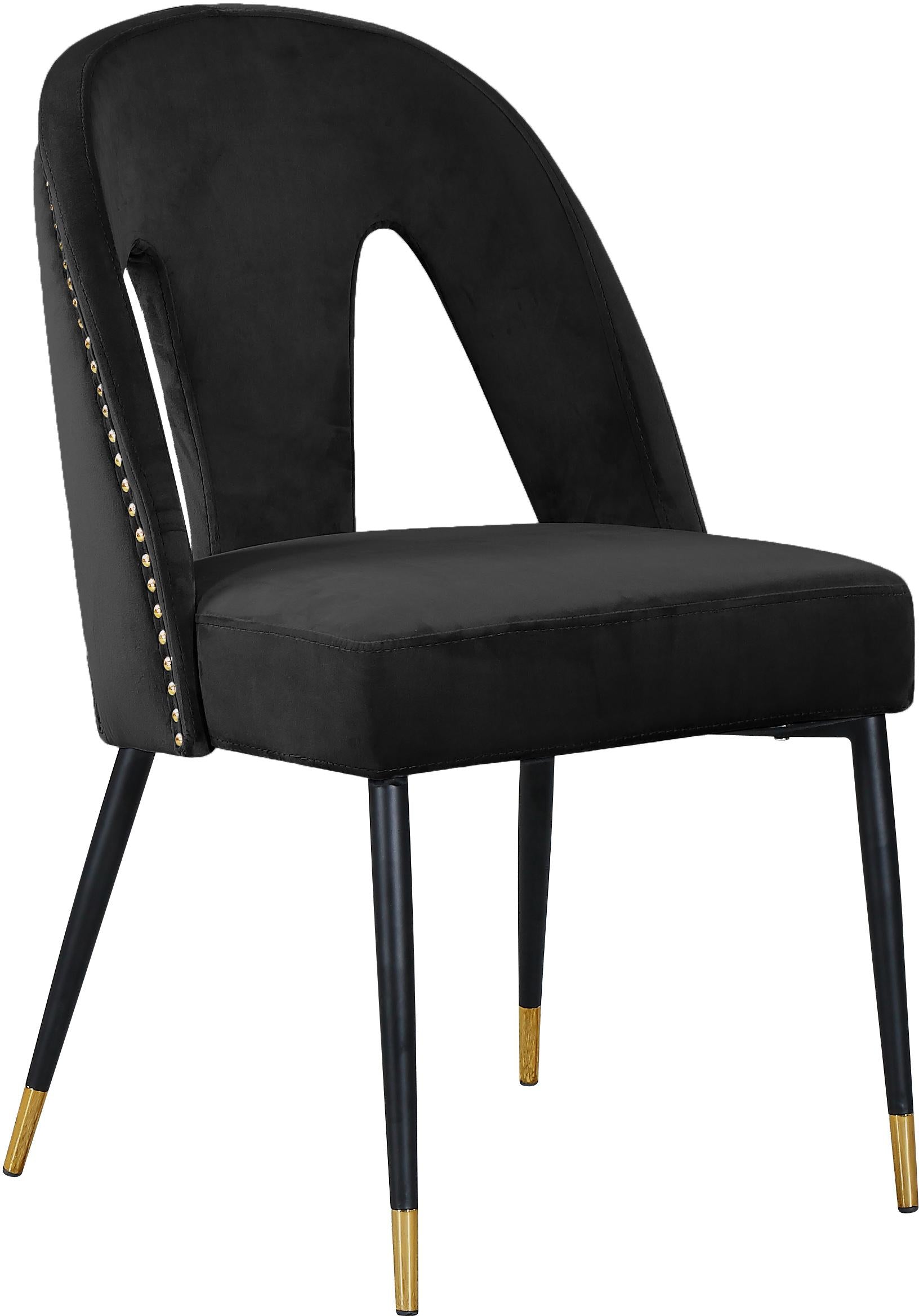 Akoya Black Velvet Dining Chair - Luxury Home Furniture (MI)