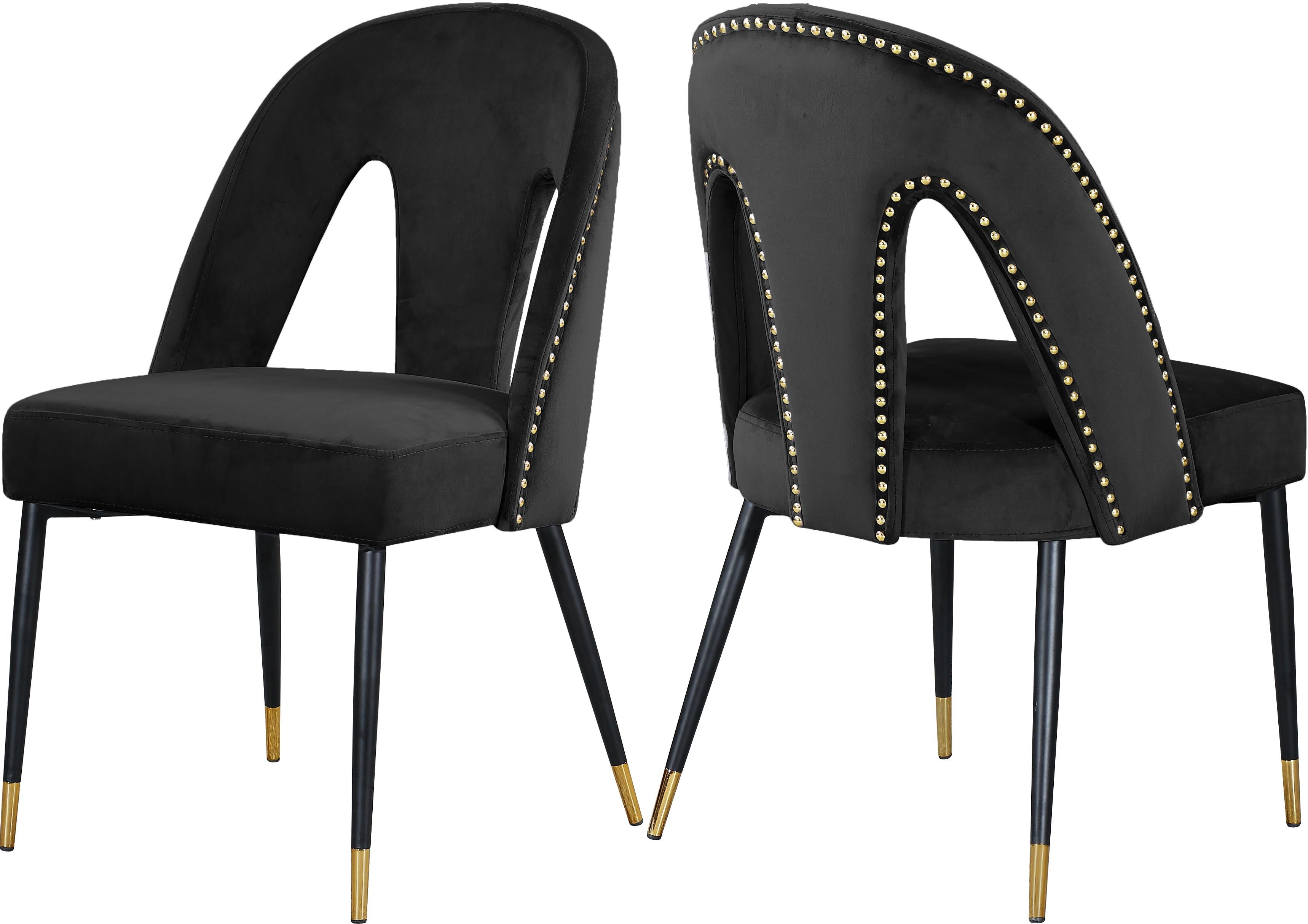 Akoya Black Velvet Dining Chair - Luxury Home Furniture (MI)