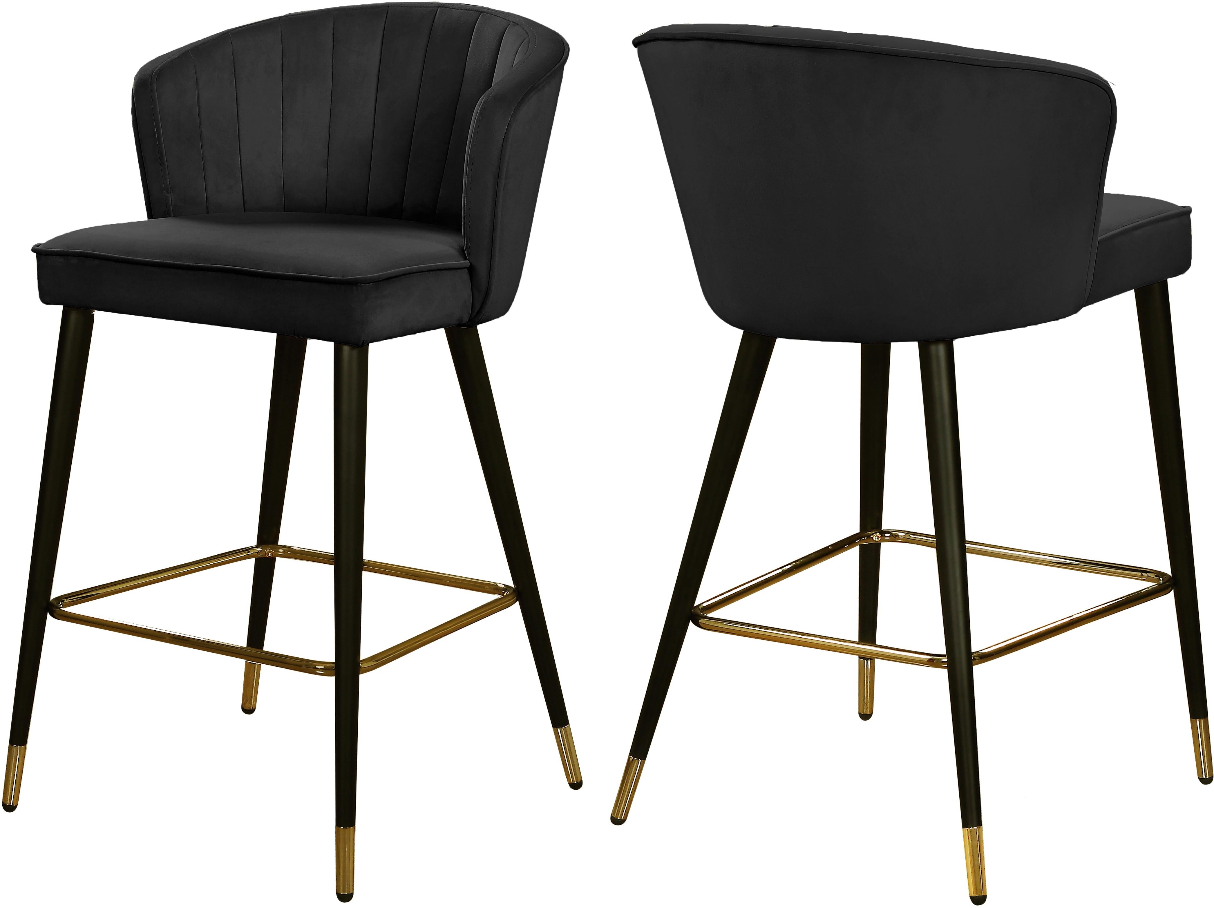Cassie Black Velvet Stool - Luxury Home Furniture (MI)