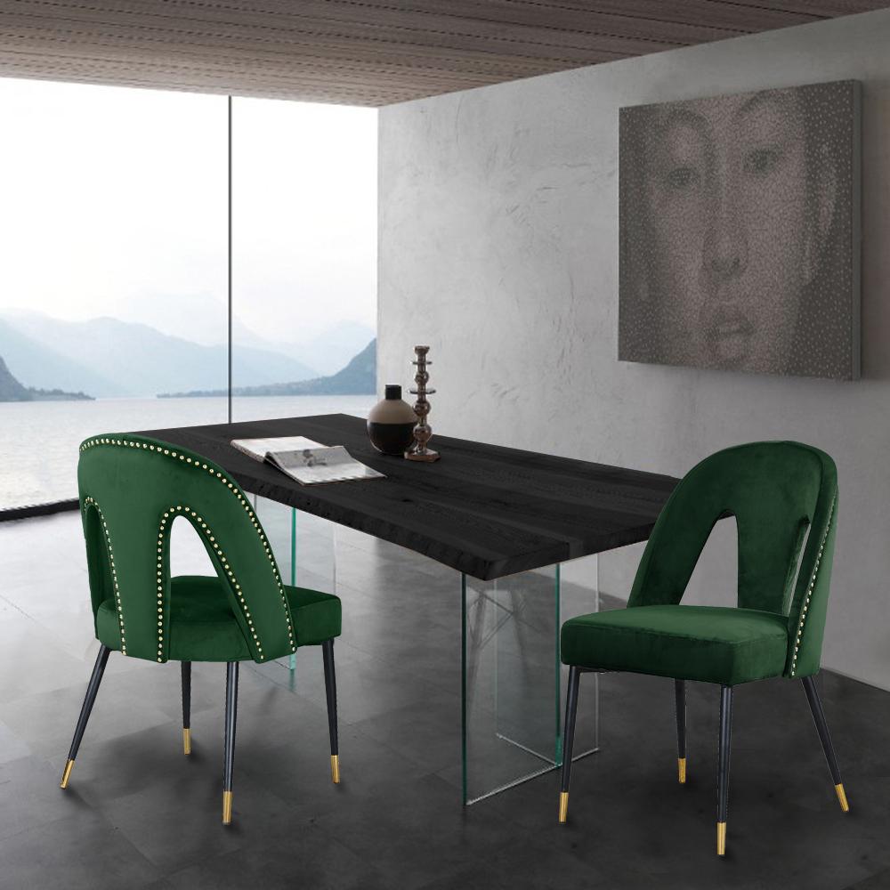 Akoya Green Velvet Dining Chair - Luxury Home Furniture (MI)