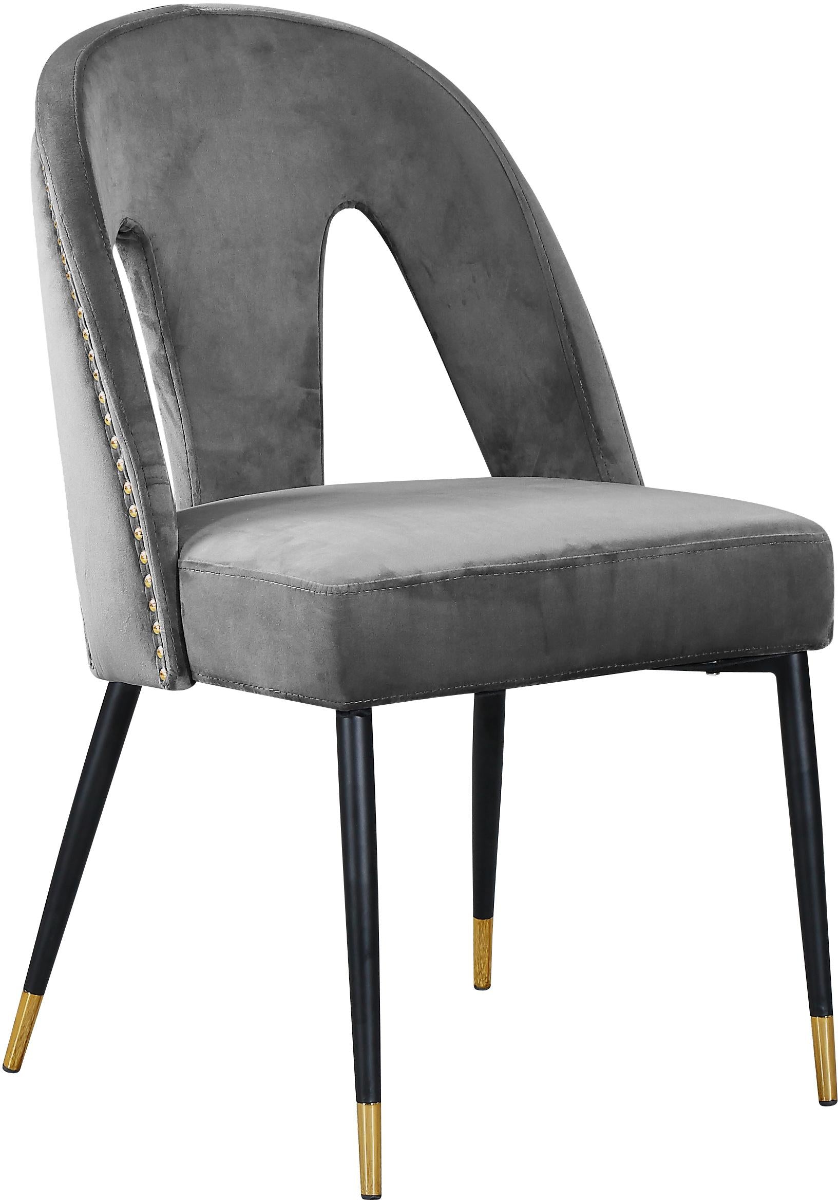 Akoya Grey Velvet Dining Chair - Luxury Home Furniture (MI)