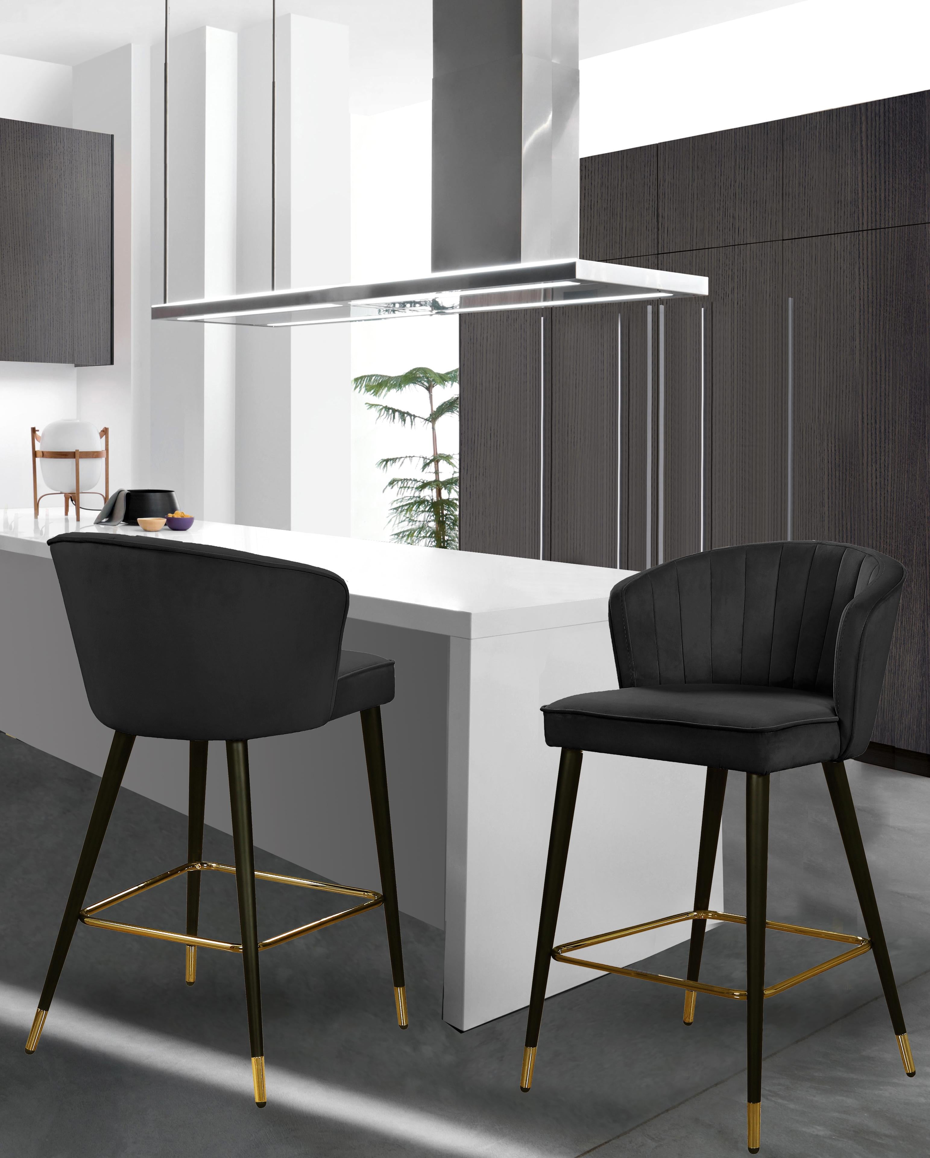 Cassie Black Velvet Stool - Luxury Home Furniture (MI)