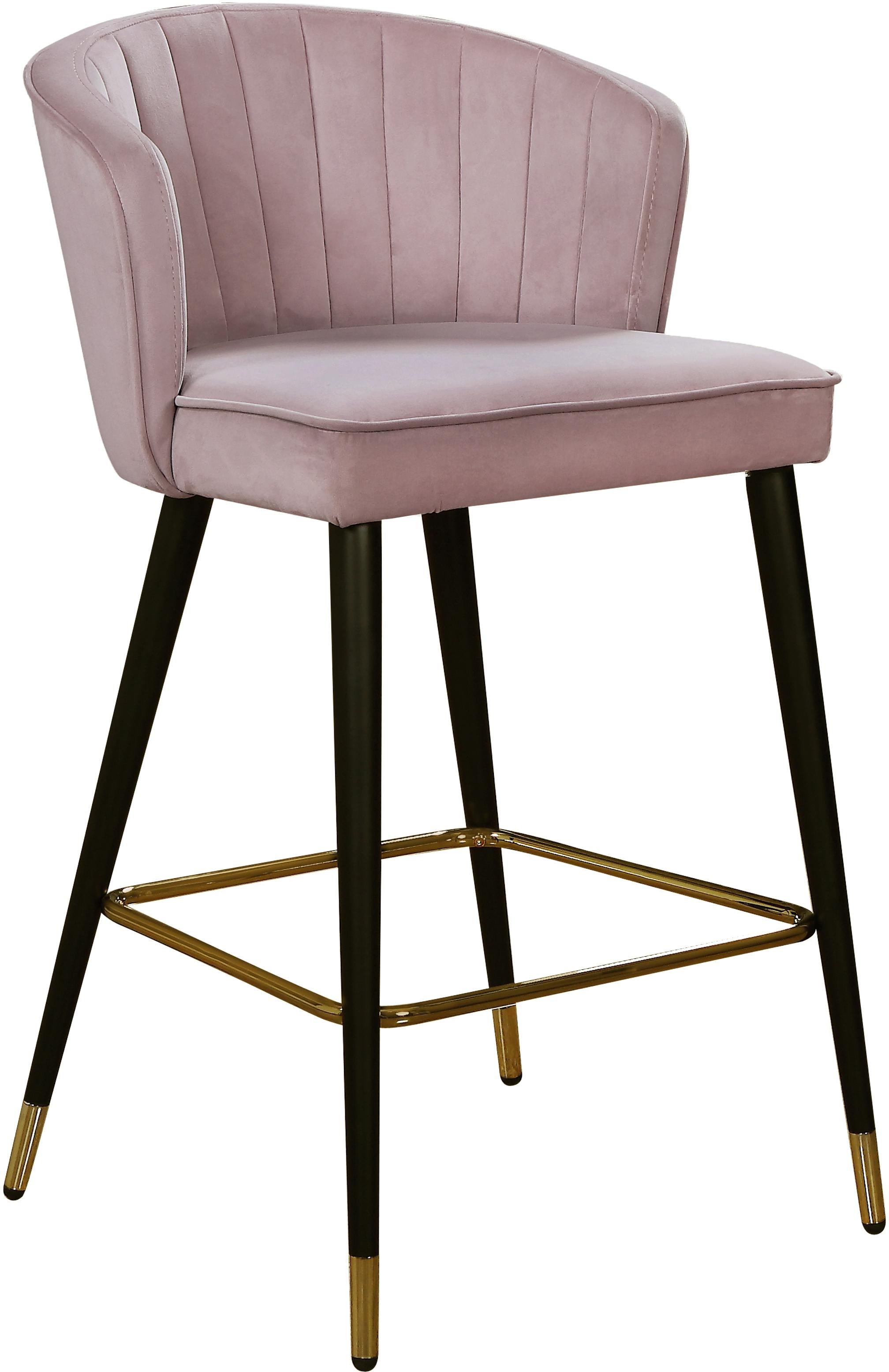Cassie Pink Velvet Stool - Luxury Home Furniture (MI)