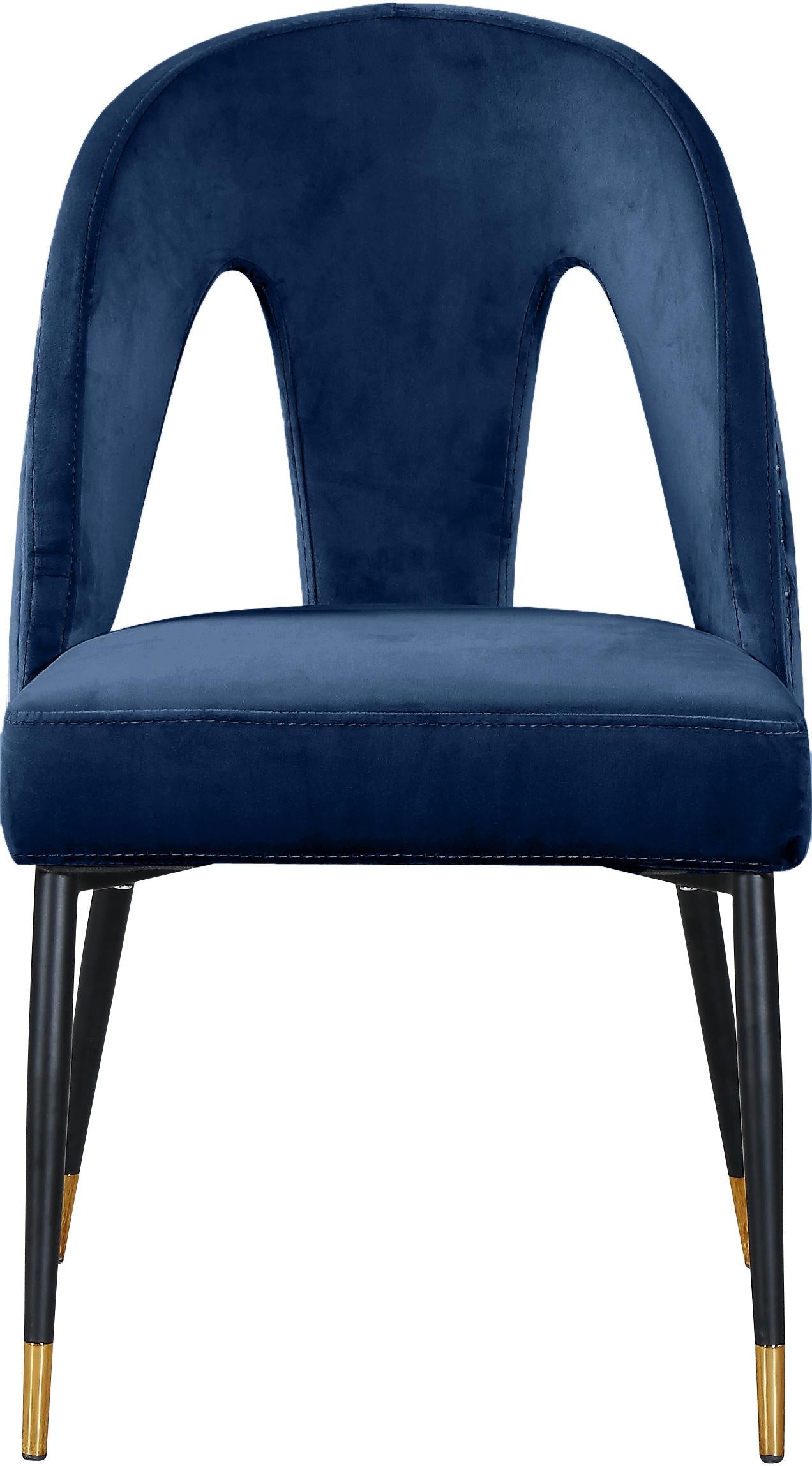 Akoya Navy Velvet Dining Chair - Luxury Home Furniture (MI)