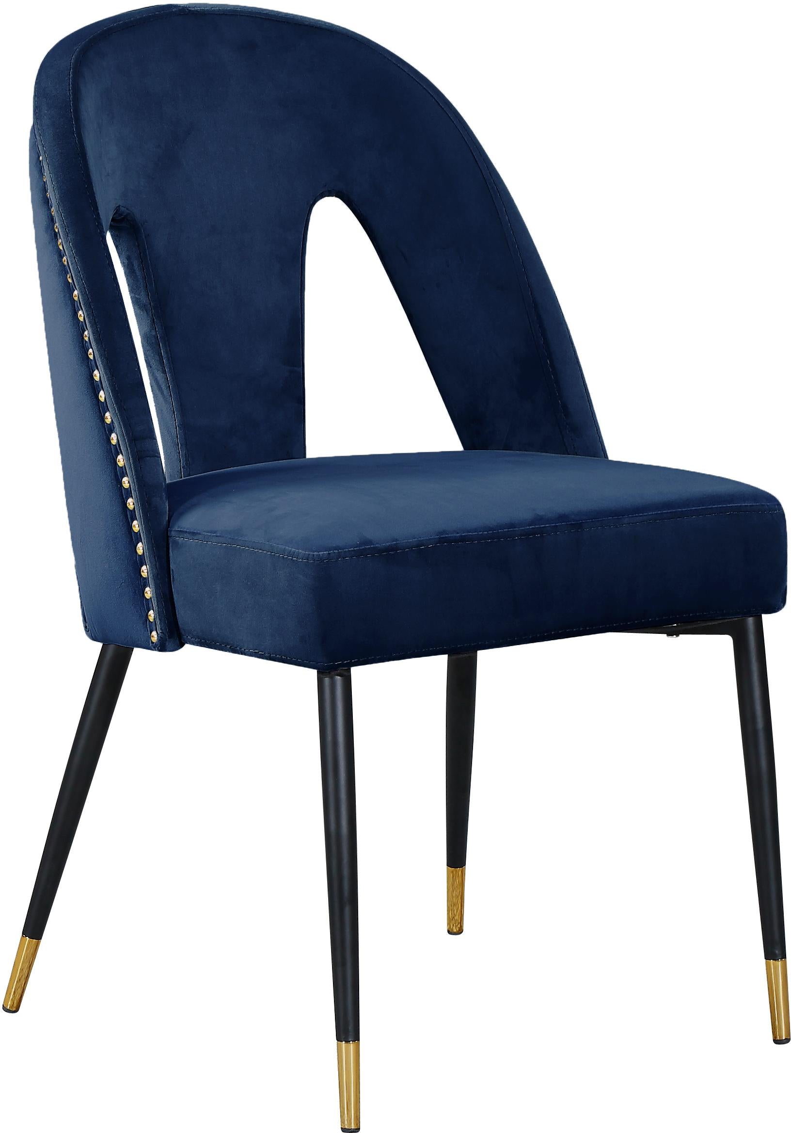 Akoya Navy Velvet Dining Chair - Luxury Home Furniture (MI)