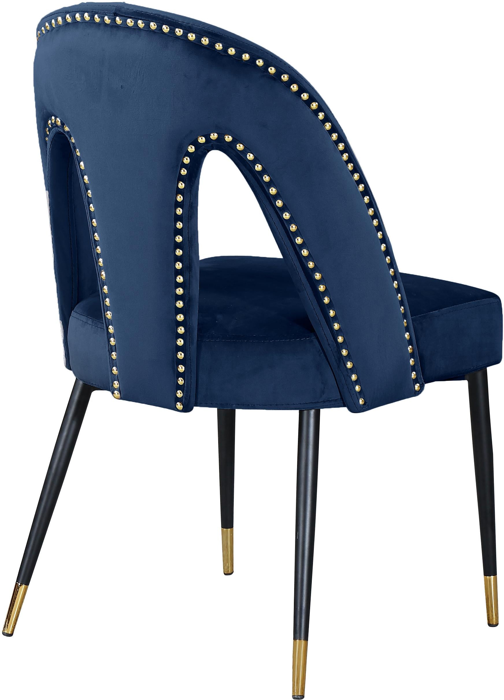 Akoya Navy Velvet Dining Chair - Luxury Home Furniture (MI)