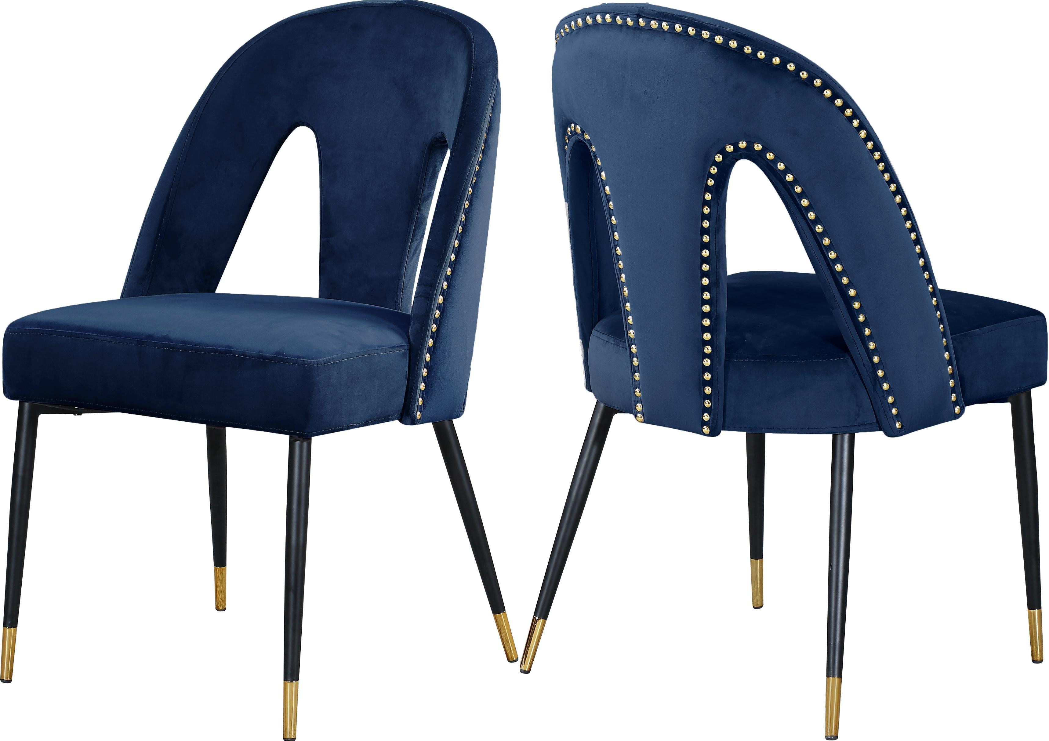 Akoya Navy Velvet Dining Chair - Luxury Home Furniture (MI)