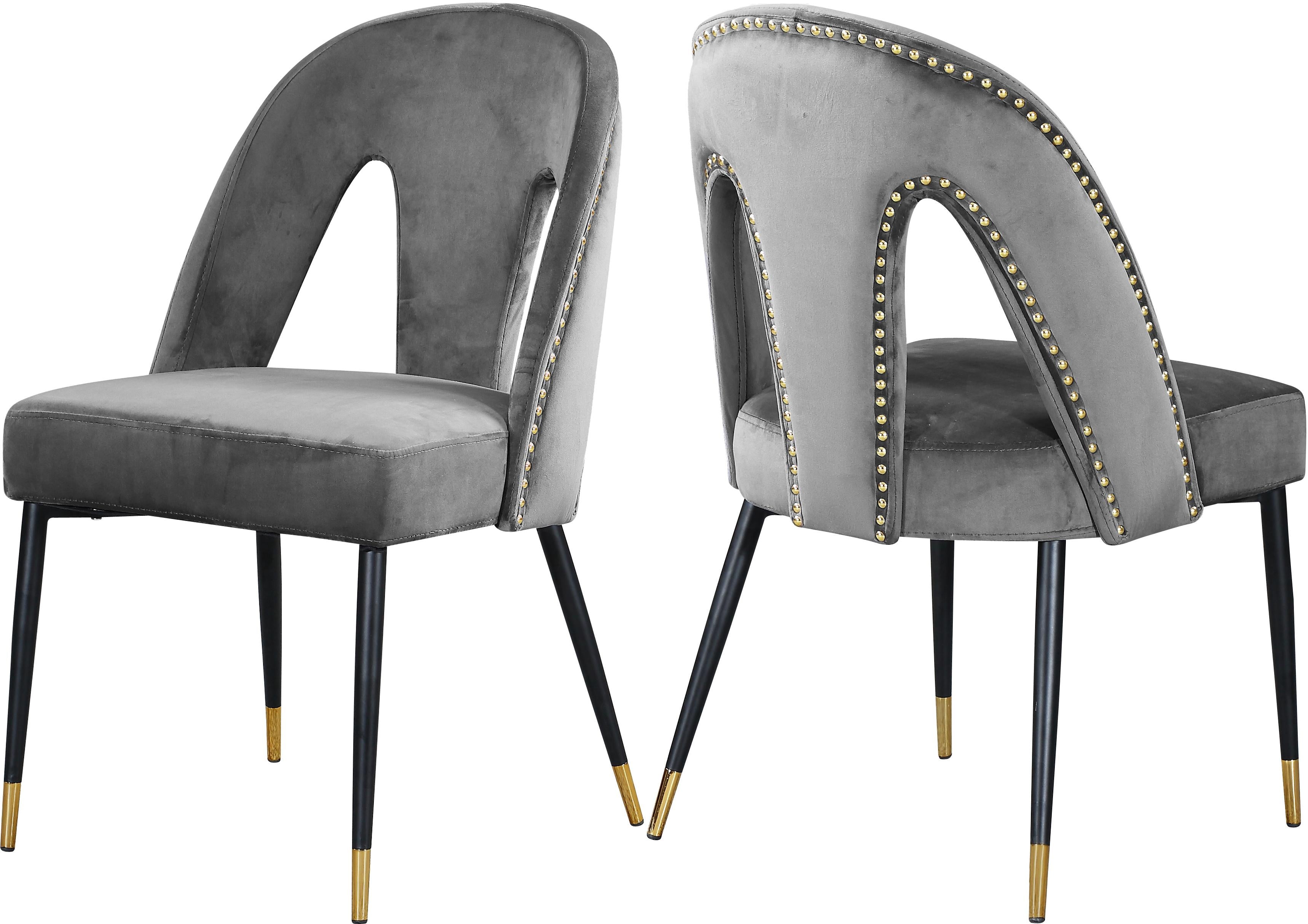 Akoya Grey Velvet Dining Chair - Luxury Home Furniture (MI)