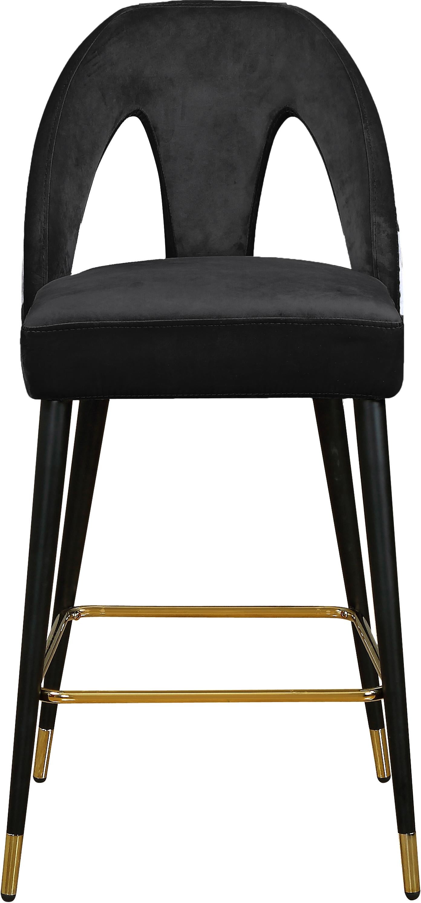 Akoya Black Velvet Stool - Luxury Home Furniture (MI)