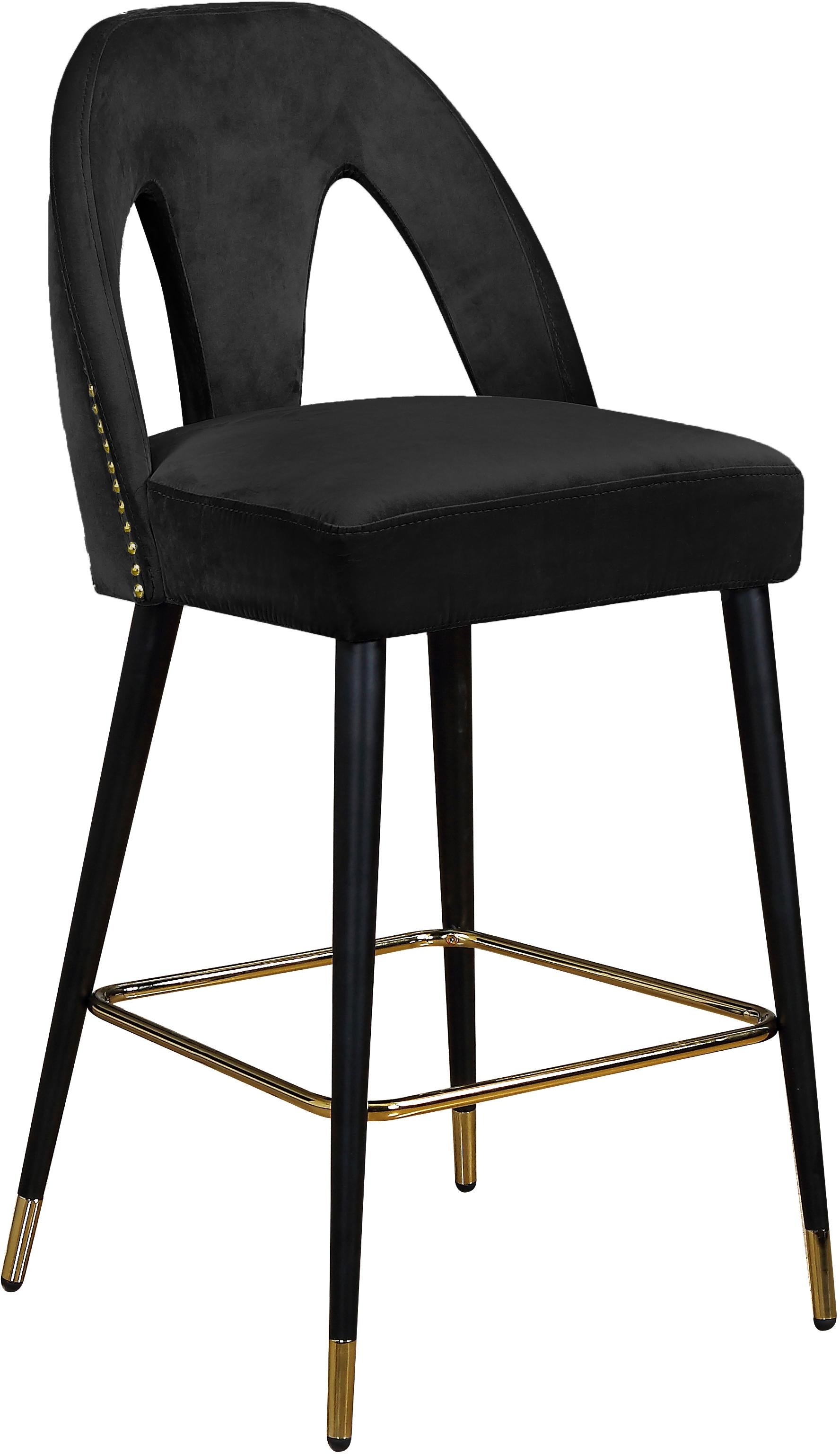 Akoya Black Velvet Stool - Luxury Home Furniture (MI)
