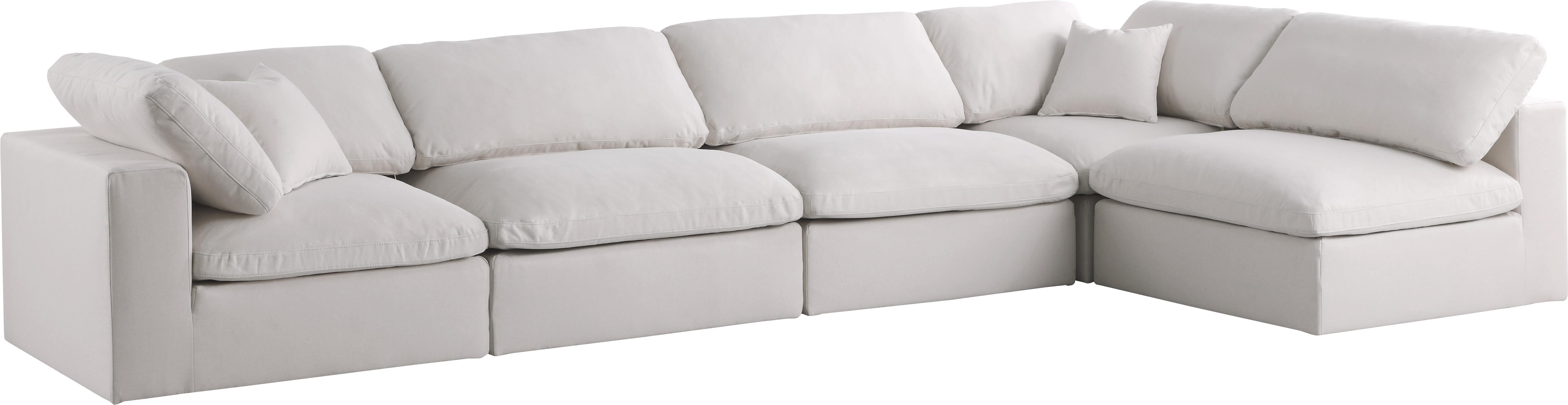 Plush Cream Velvet Standard Cloud Modular Sectional - Luxury Home Furniture (MI)