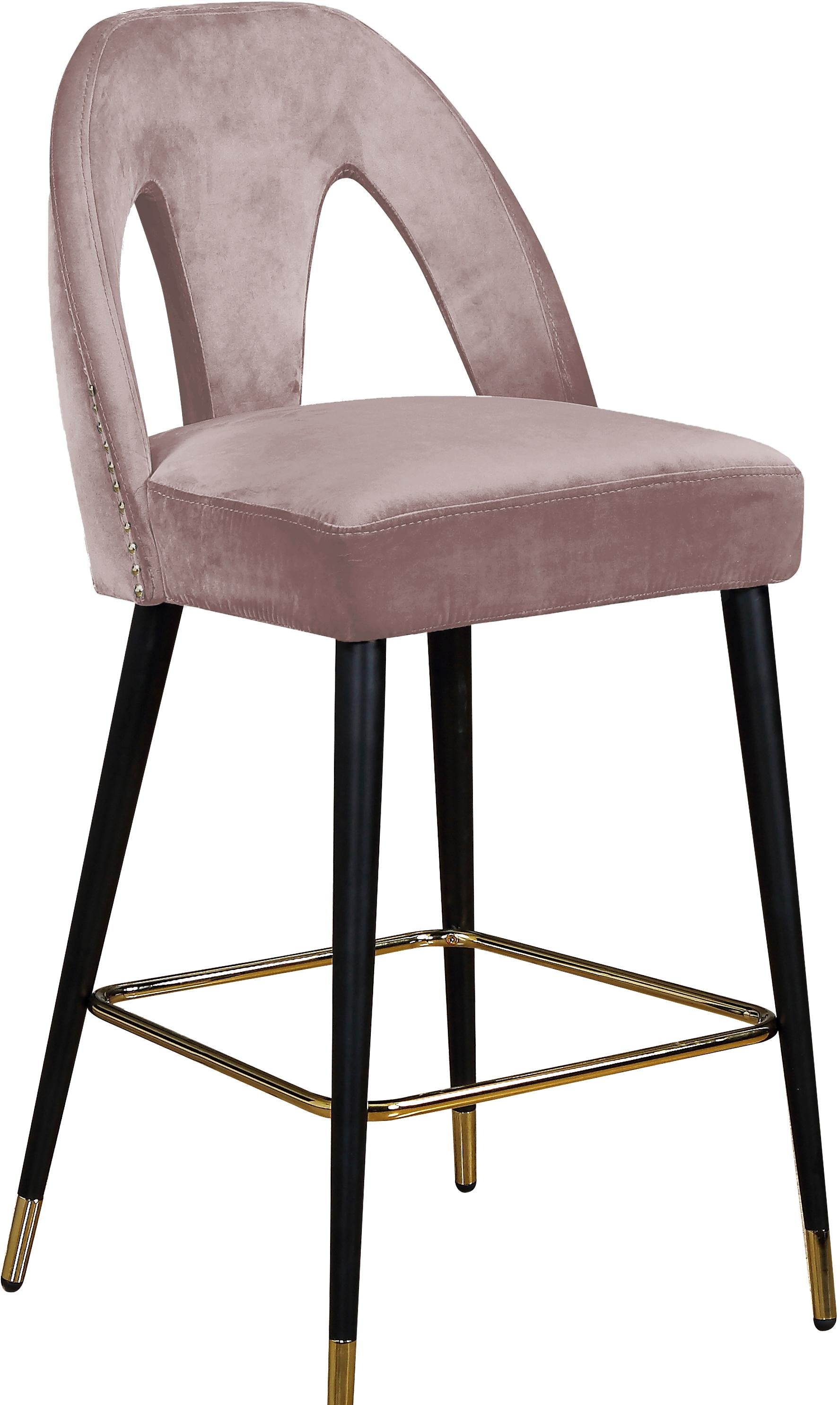 Akoya Pink Velvet Stool - Luxury Home Furniture (MI)