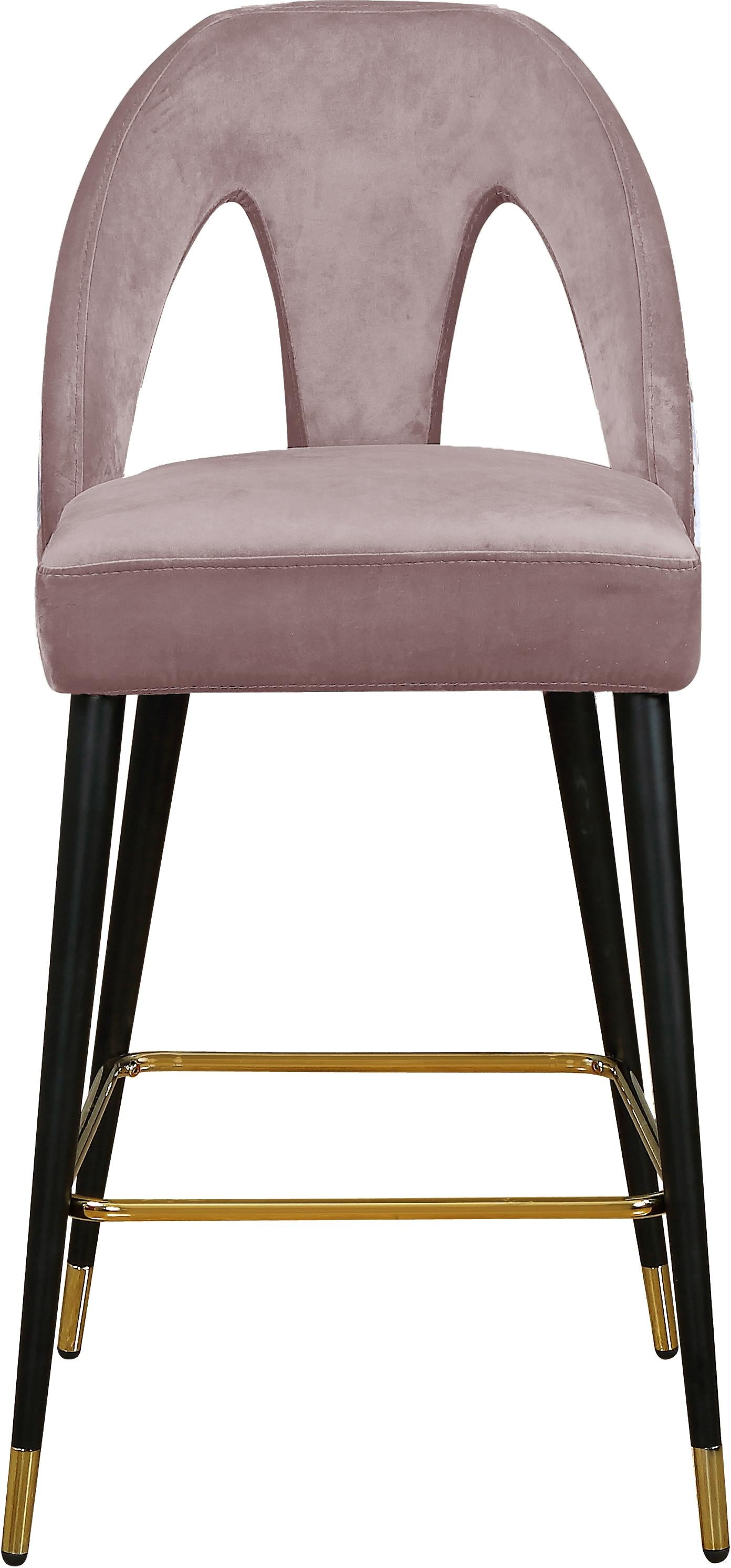 Akoya Pink Velvet Stool - Luxury Home Furniture (MI)