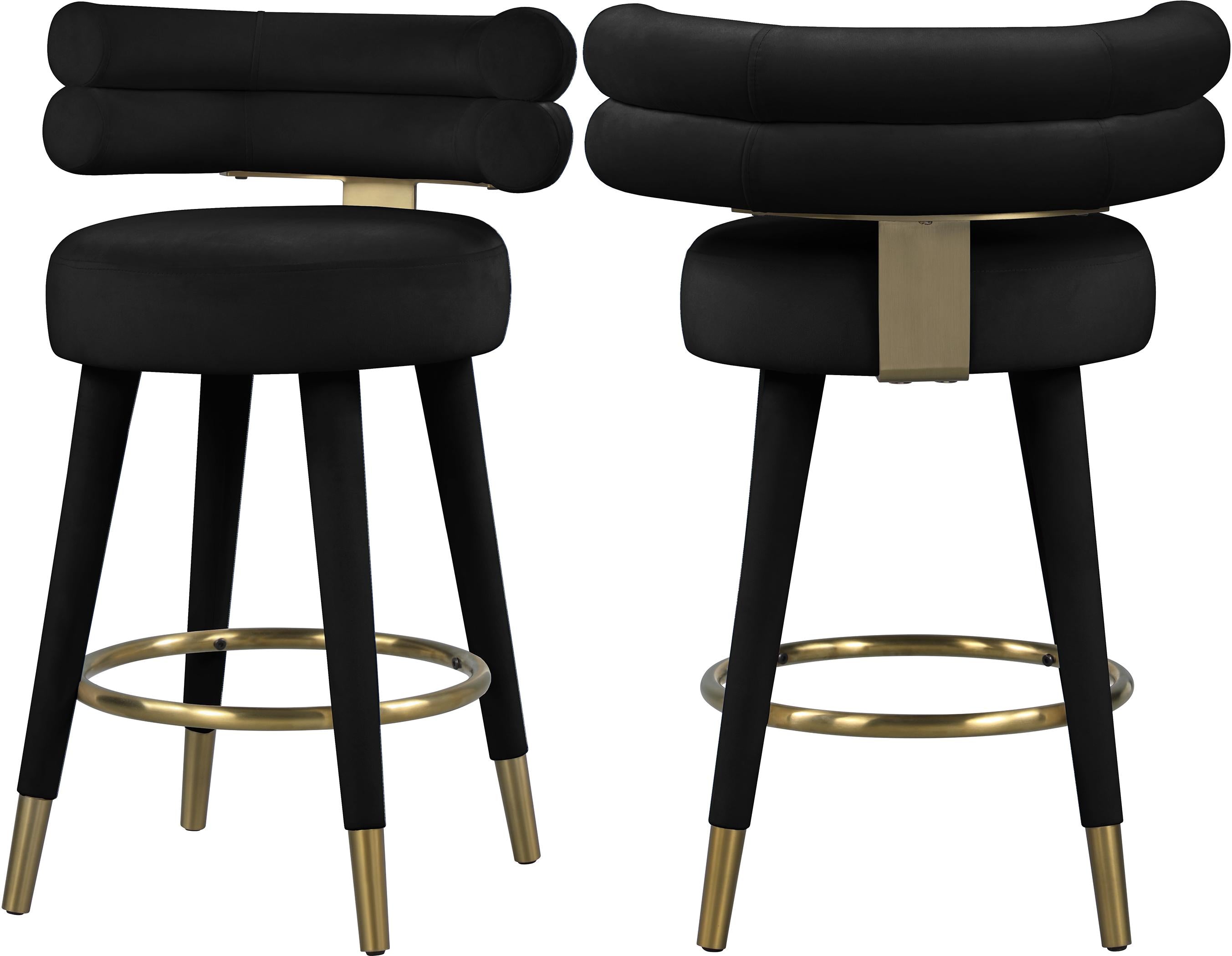 Fitzroy Black Velvet Counter Stool - Luxury Home Furniture (MI)
