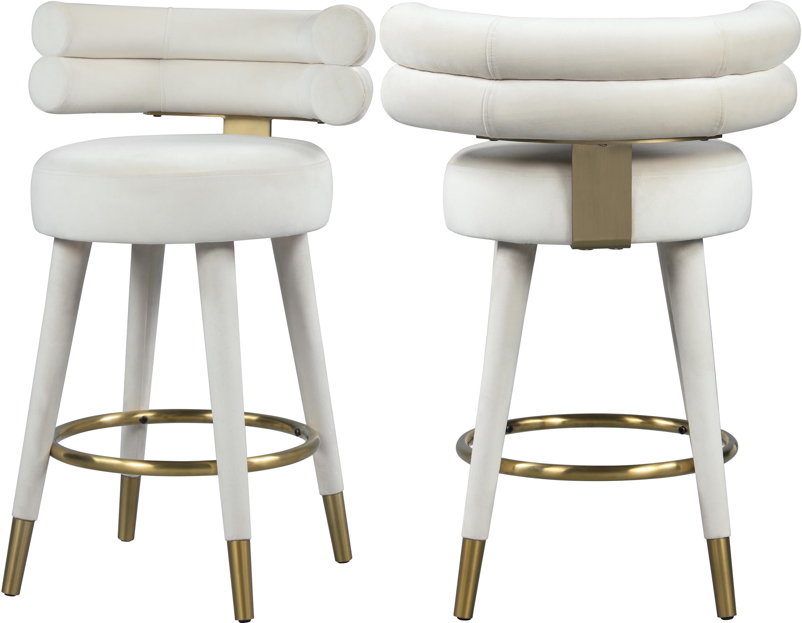 Fitzroy Cream Velvet Counter Stool - Luxury Home Furniture (MI)