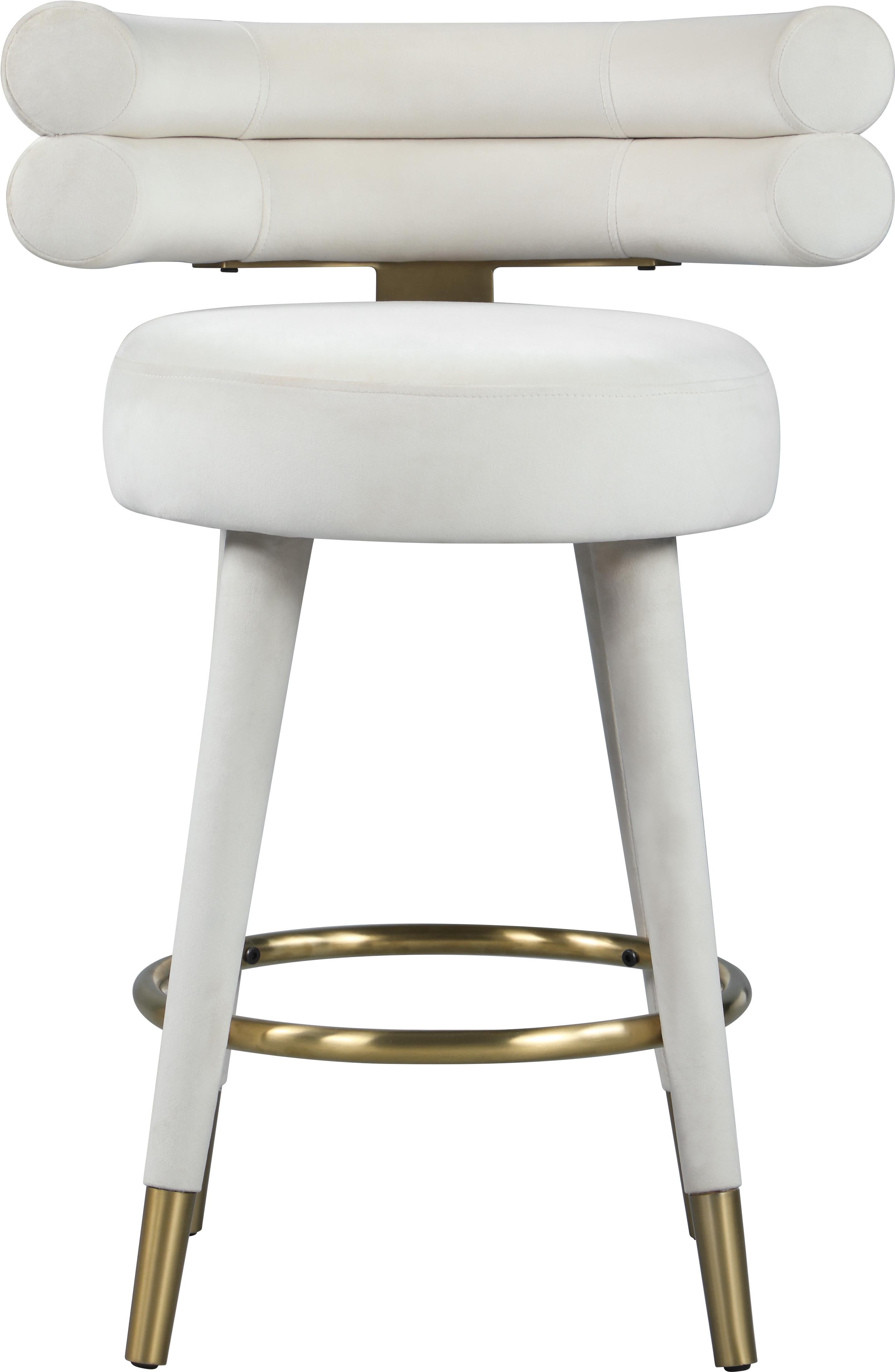 Fitzroy Cream Velvet Counter Stool - Luxury Home Furniture (MI)