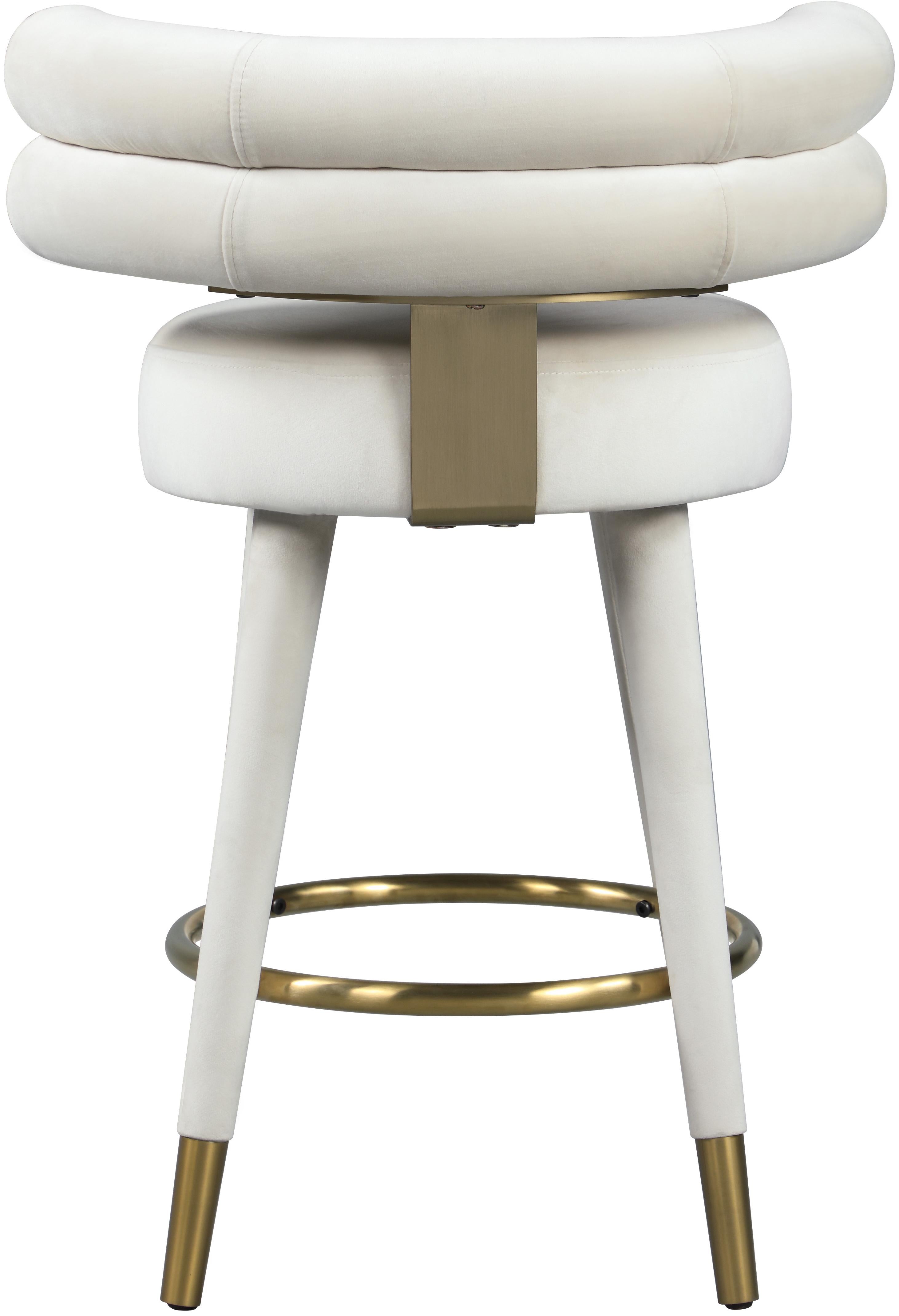 Fitzroy Cream Velvet Counter Stool - Luxury Home Furniture (MI)